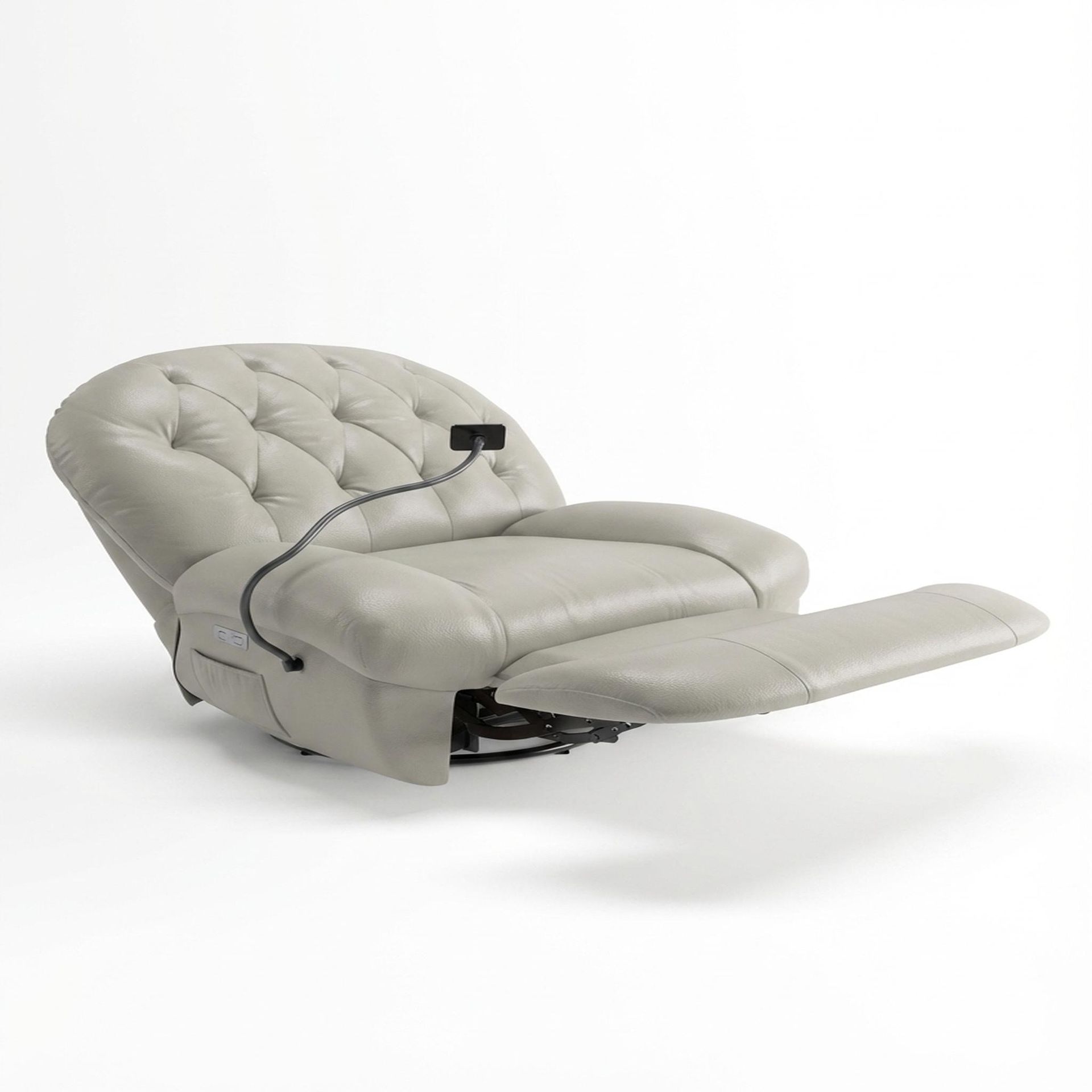 Matteo New Recliner, Electric, Alabaster Veil Vegan Leather