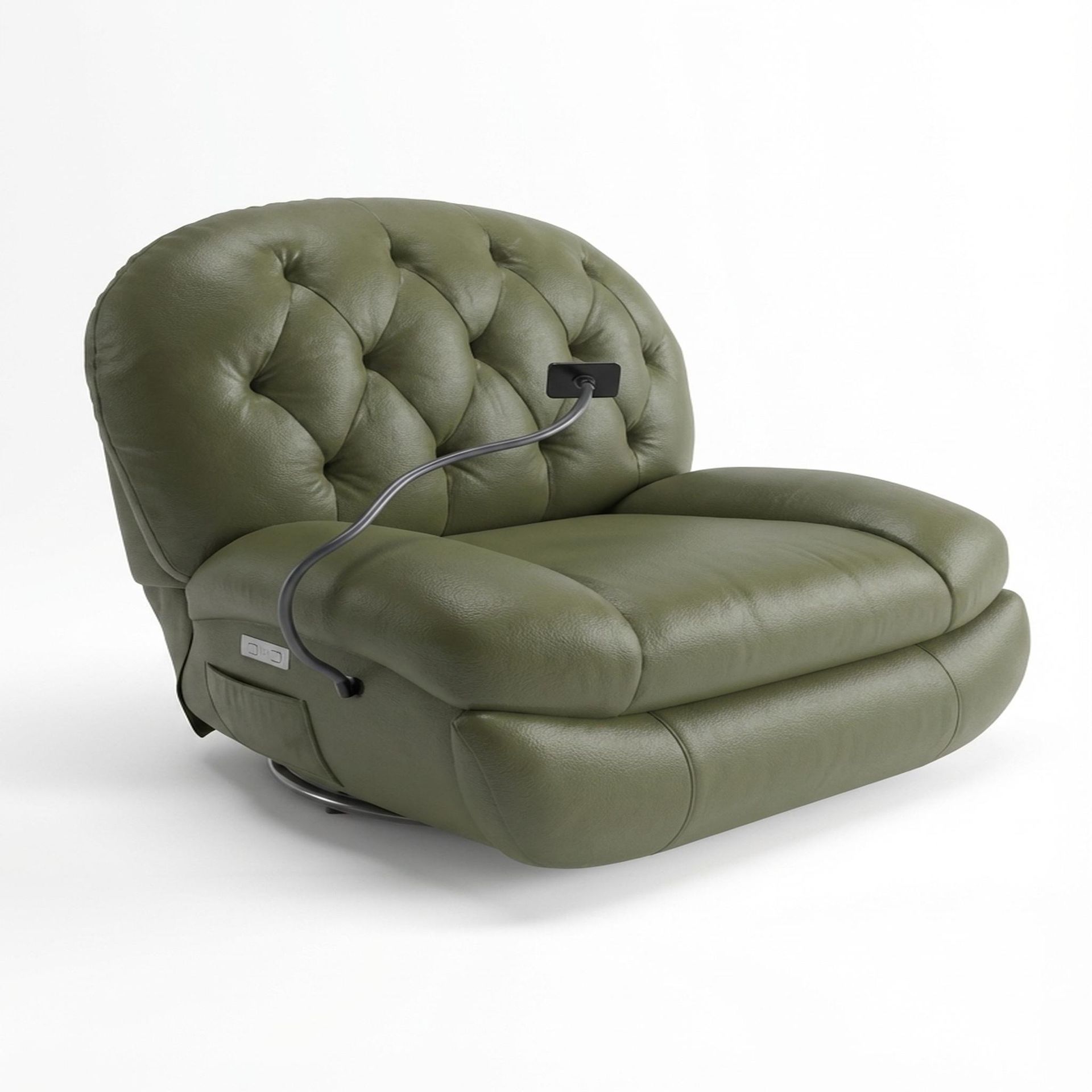 Matteo New Recliner, Electric, Olivewood Vegan Leather