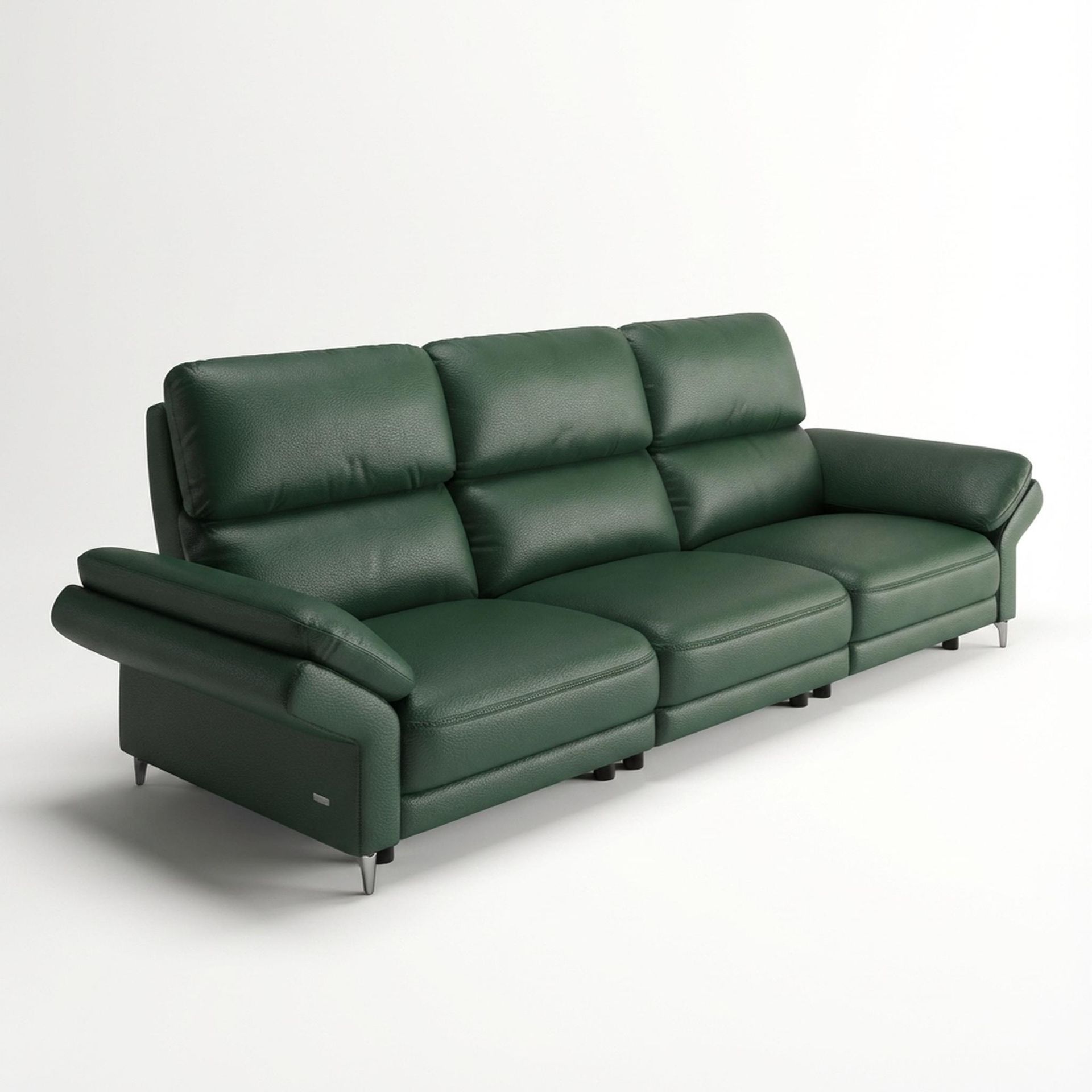 Olympus Relaxed Seat, 3 Seater Sofa, Valencia Green Vegan Leather