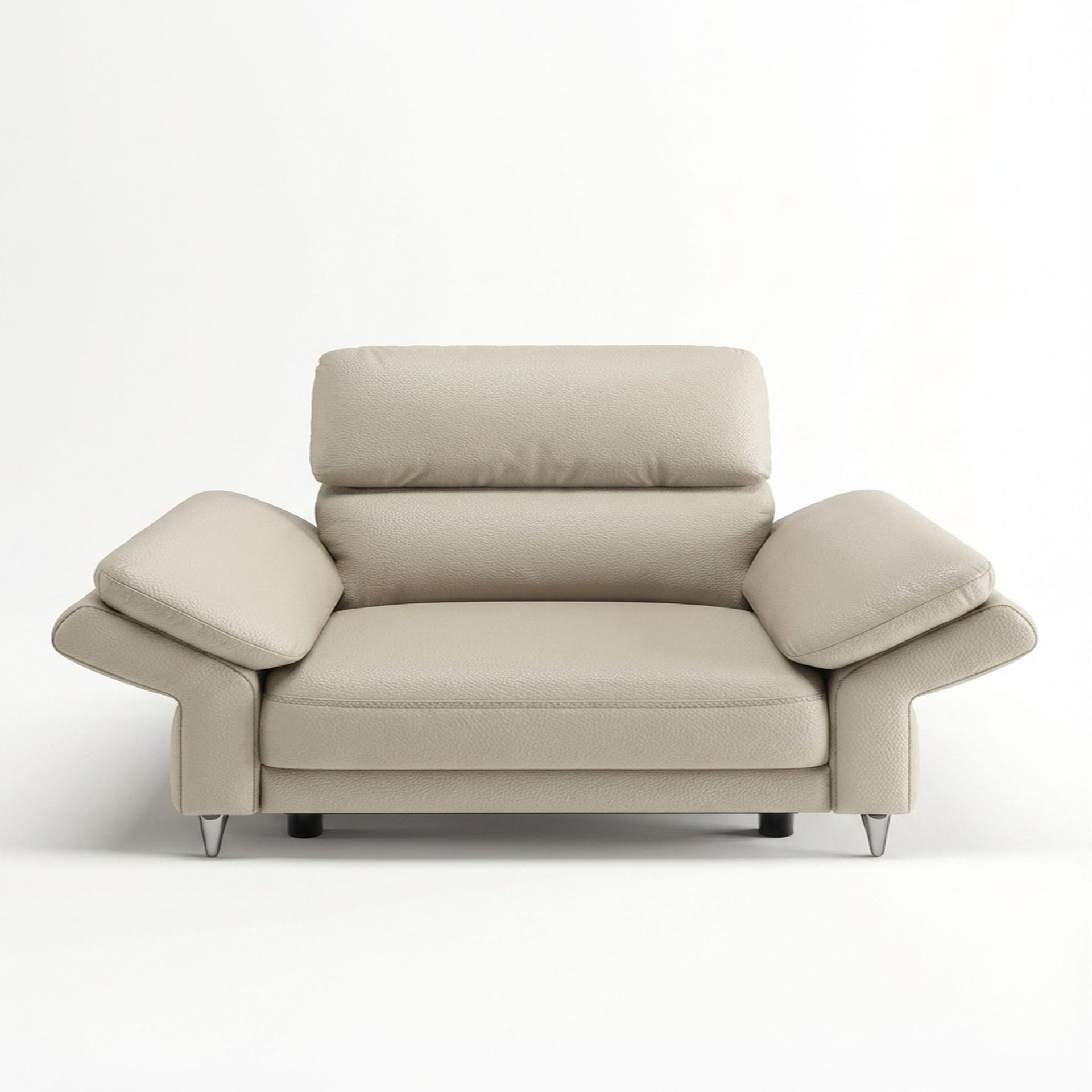 Olympus Relaxed Seat, 1 Seater Sofa, Alabaster Veil Vegan Leather
