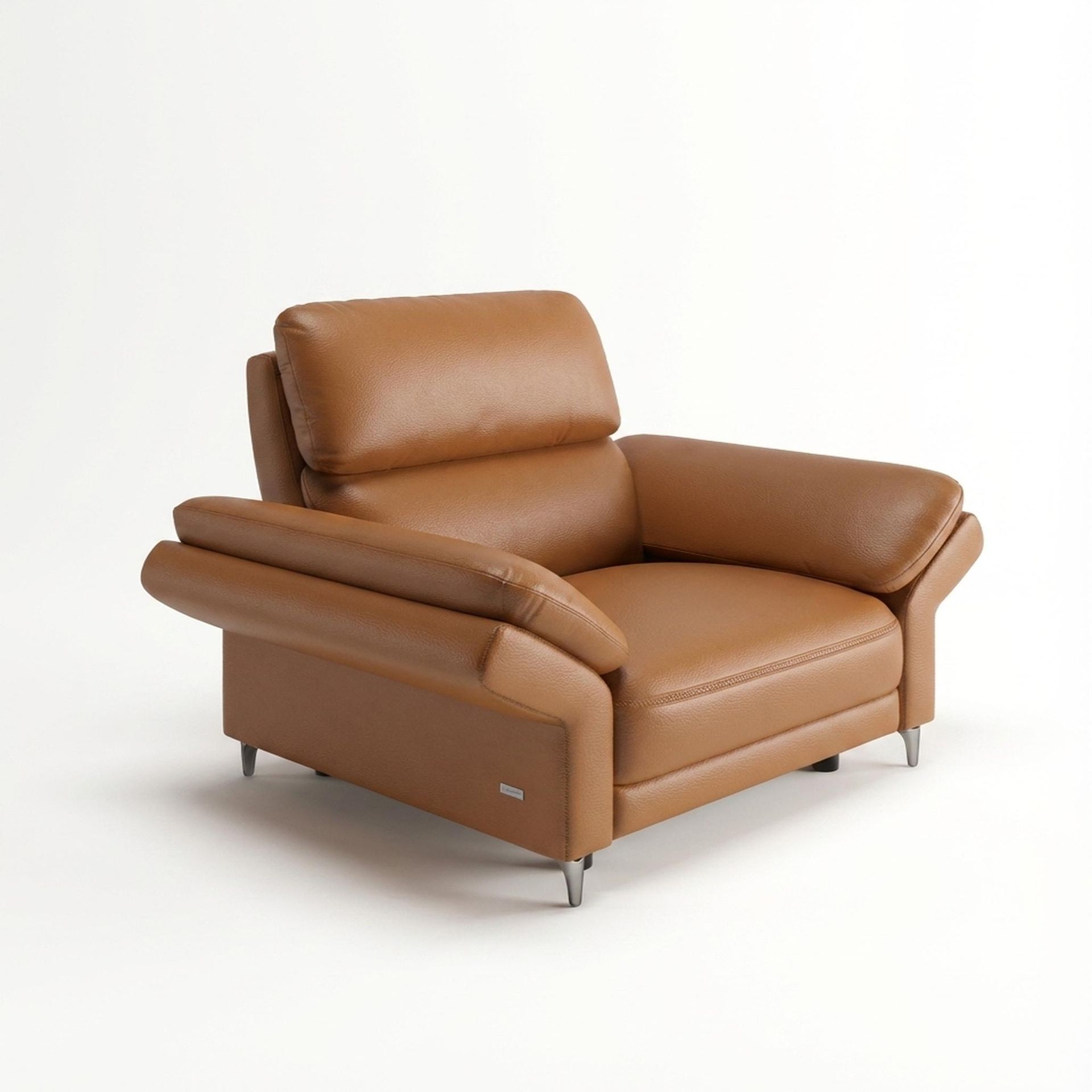Olympus Relaxed Seat, 1 Seater Sofa, Ritz Tan Vegan Leather