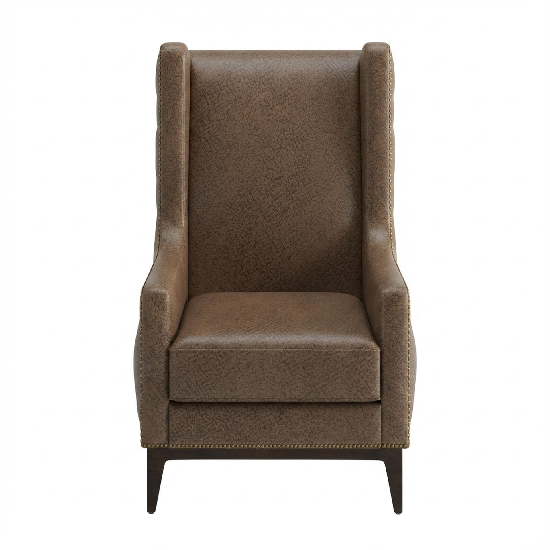 Tasha Tufted Accent Chair, Coco Walnut Legs Essential Biscuit Upholstery