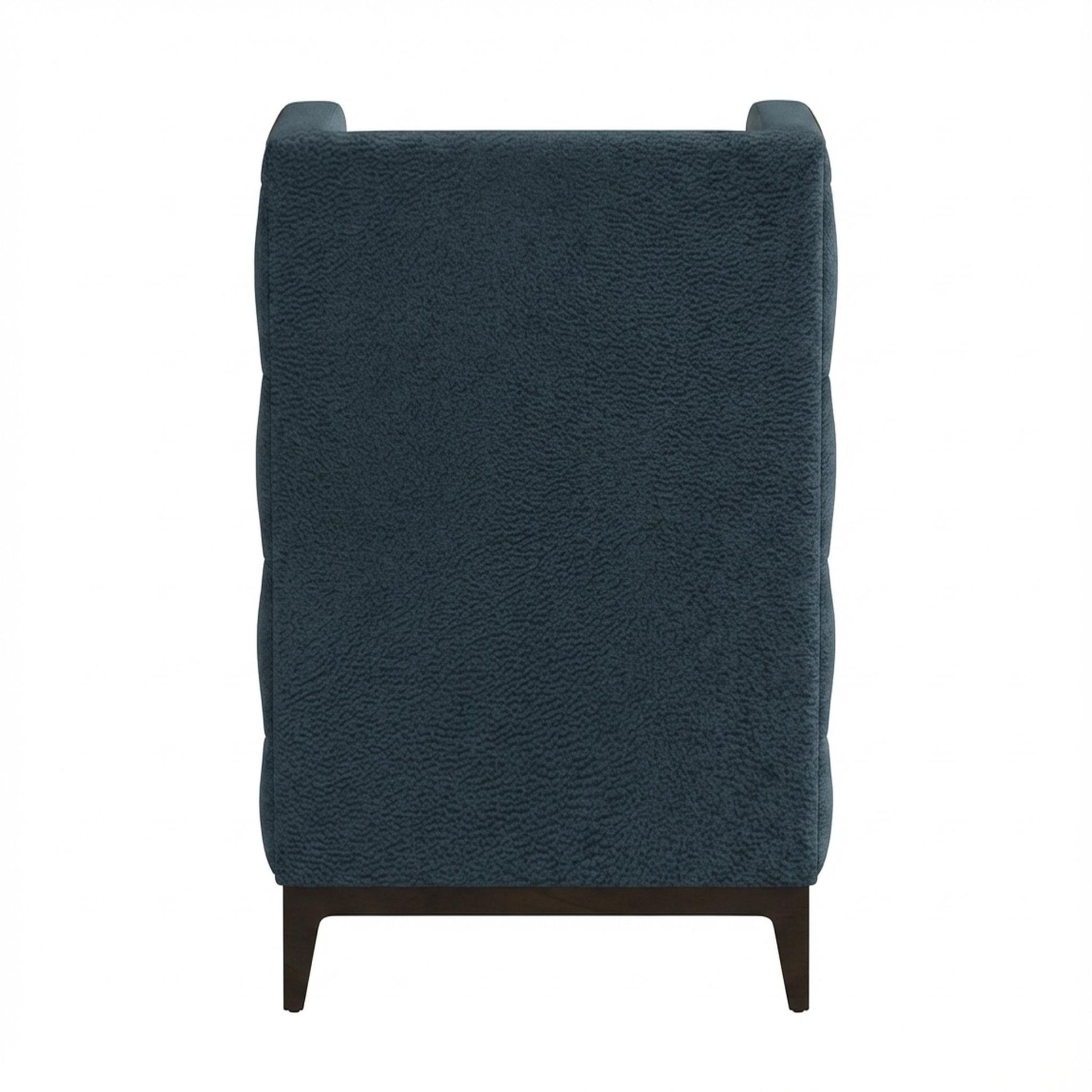 Tasha Tufted Accent Chair, Coco Walnut Legs Essential Vintage Blue Upholstery