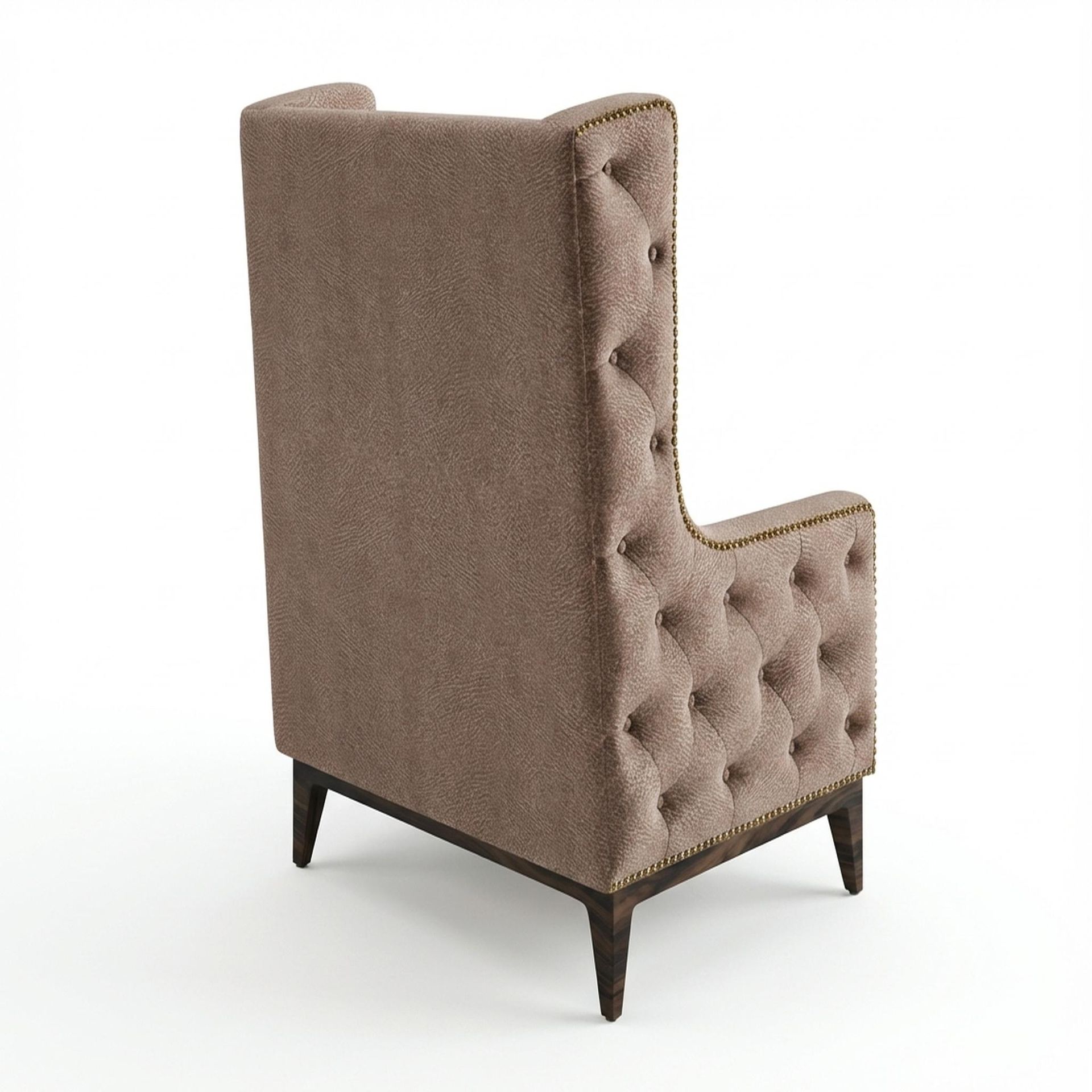 Tasha Tufted Accent Chair, Coco Walnut Legs Essential Ballet Slipper Upholstery