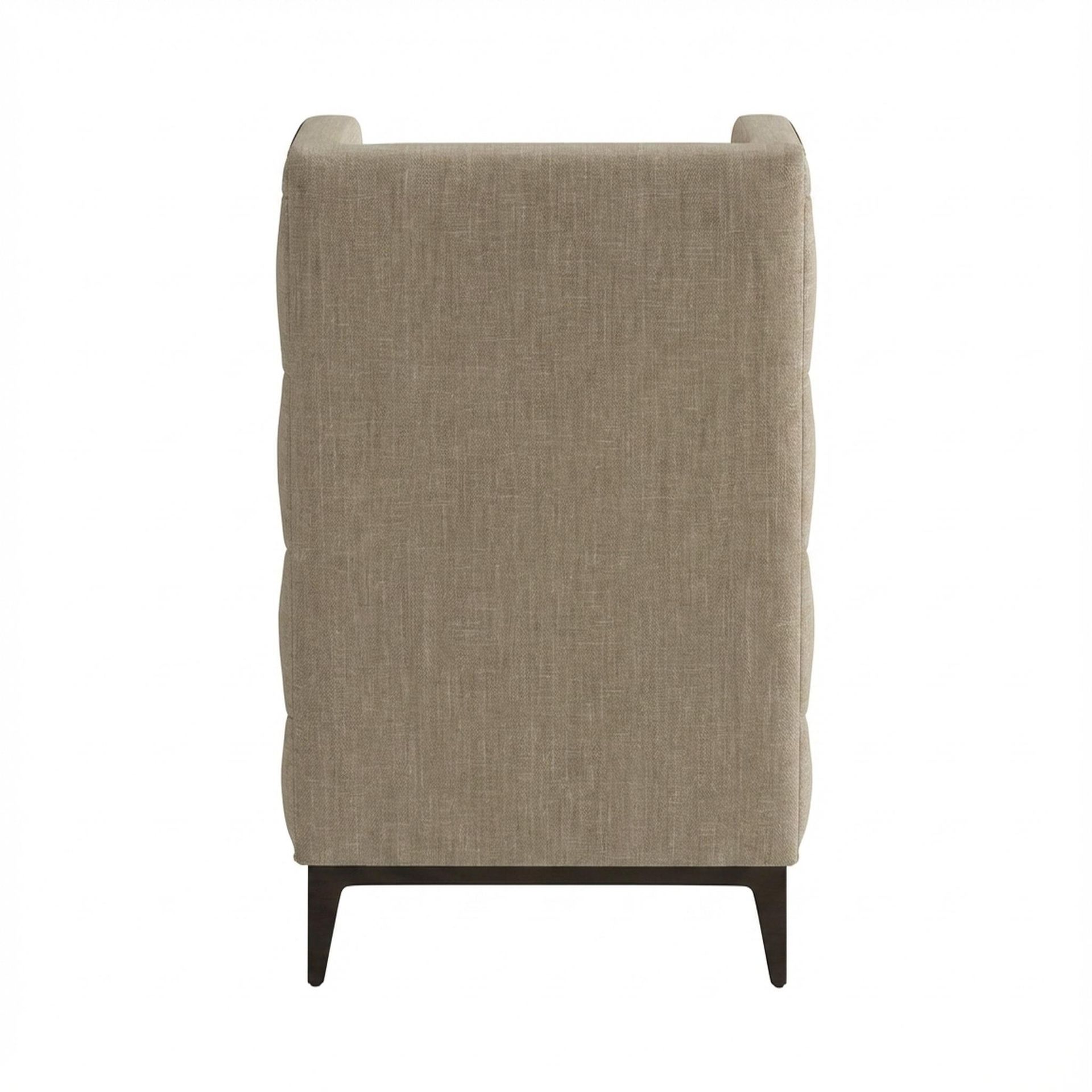 Tasha Tufted Accent Chair, Coco Walnut Legs Premium Dusky Biege Upholstery