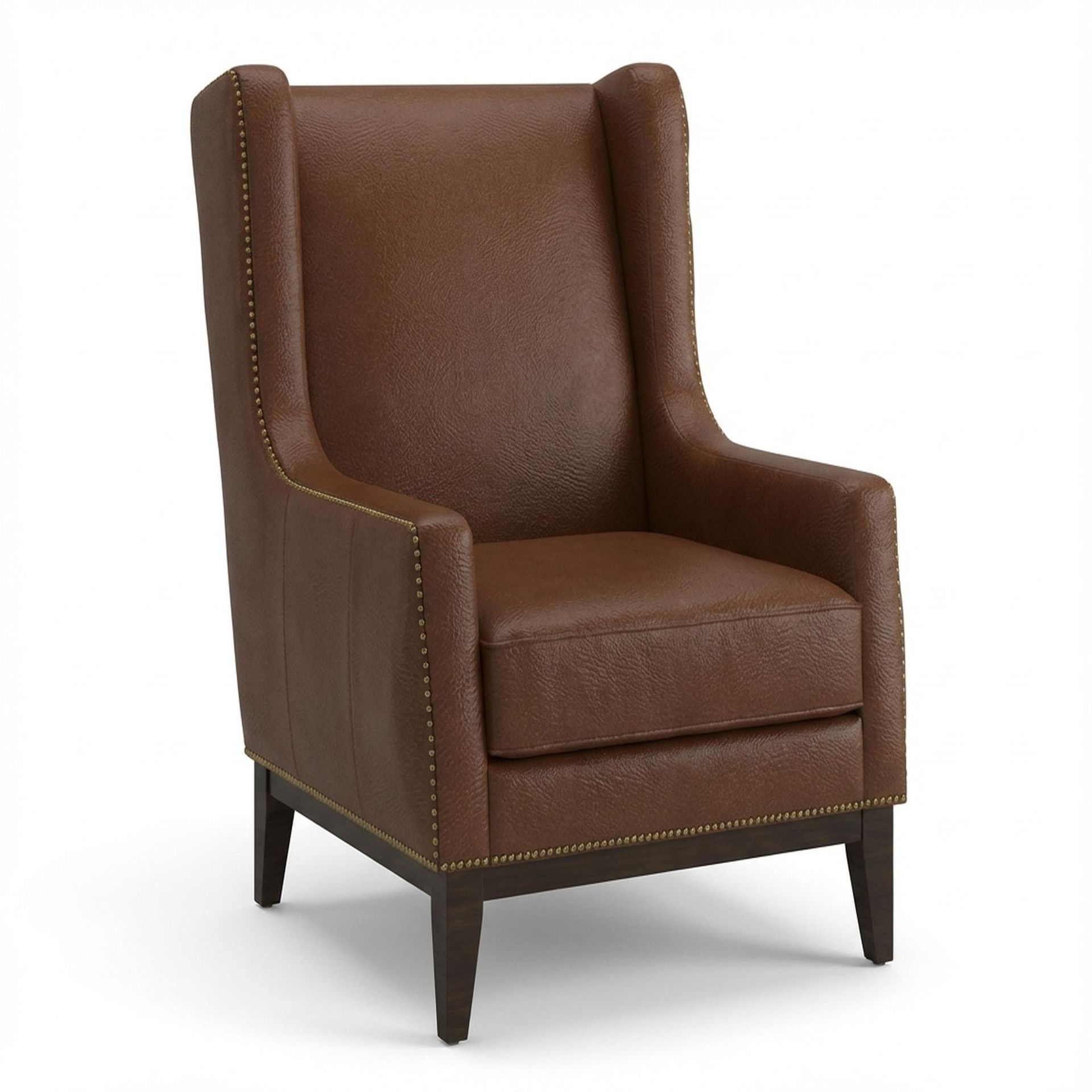 Tasha Tufted Accent Chair, Coco Walnut Legs Premium Rust orange Upholstery