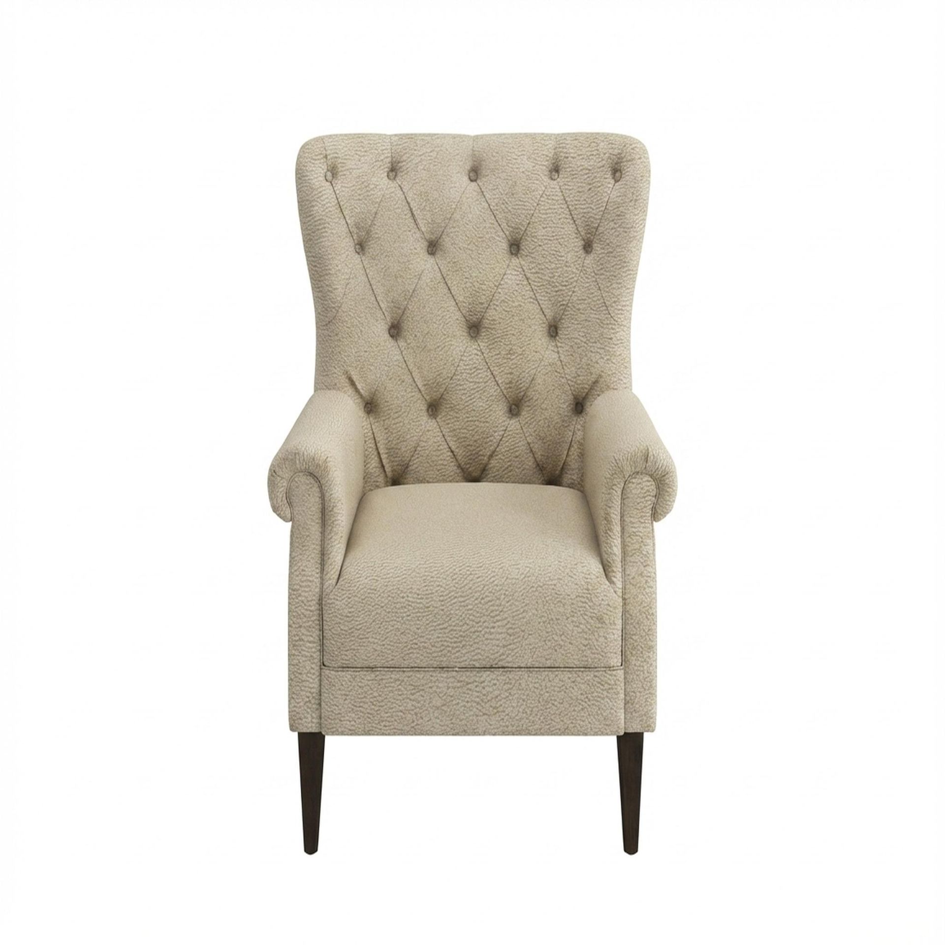Willow Accent Chair, Coco Walnut Legs Essential Sand Upholstery