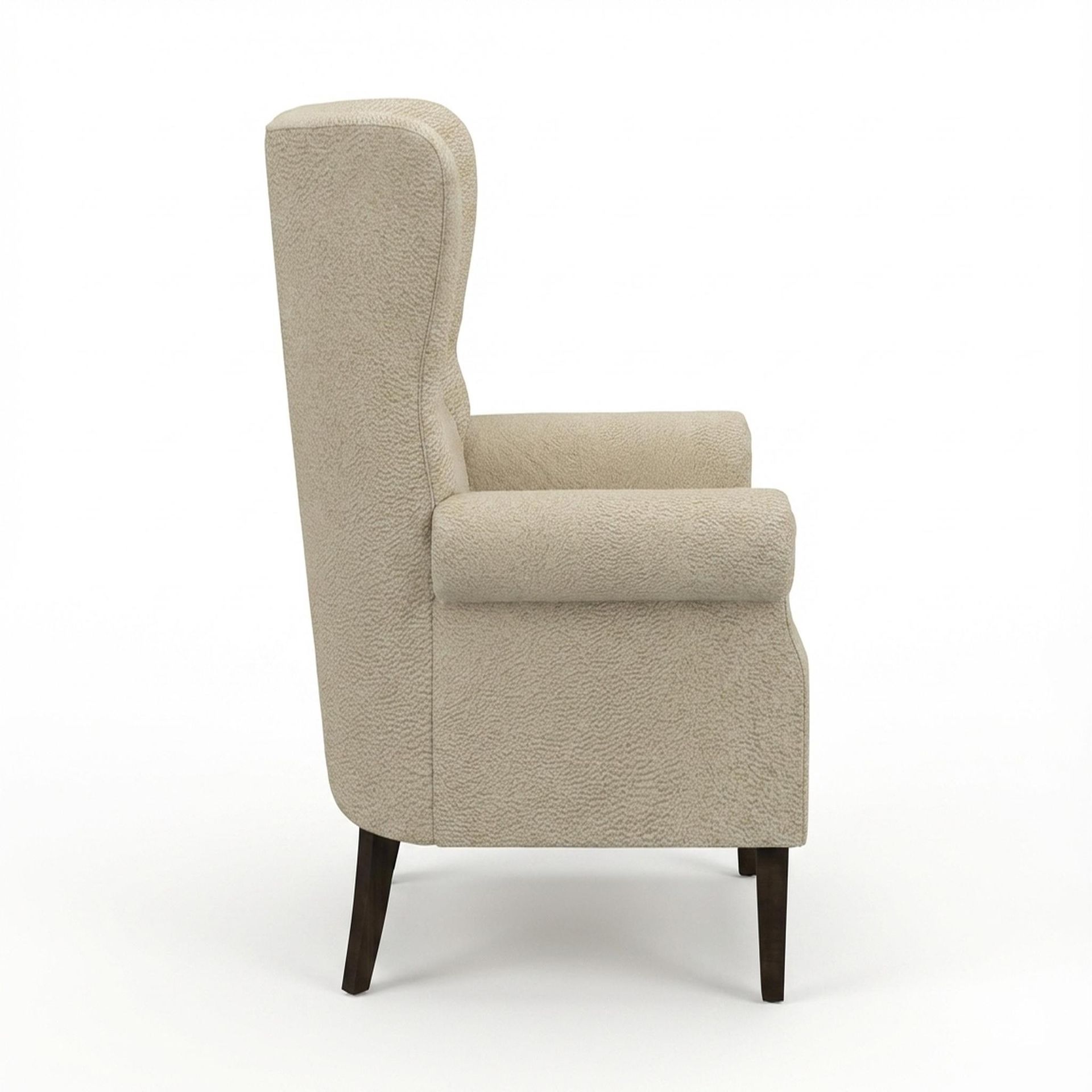 Willow Accent Chair, Coco Walnut Legs Essential Sand Upholstery