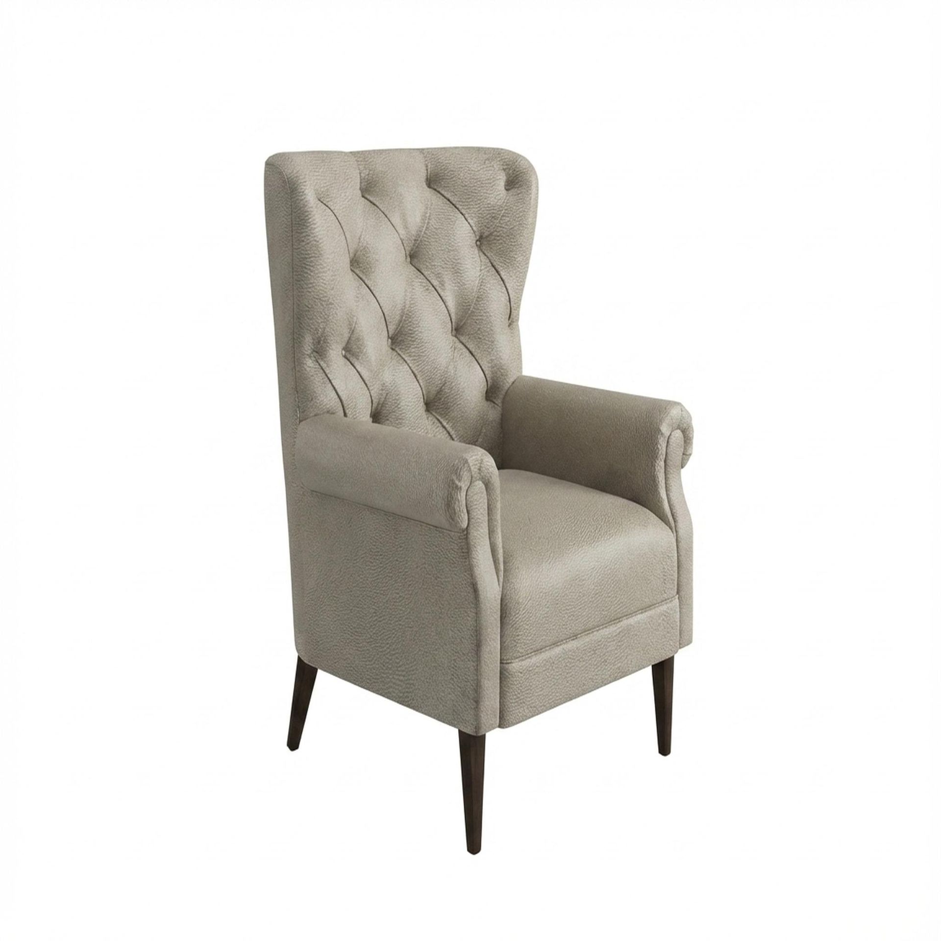 Willow Accent Chair, Coco Walnut Legs Essential Bone Upholstery