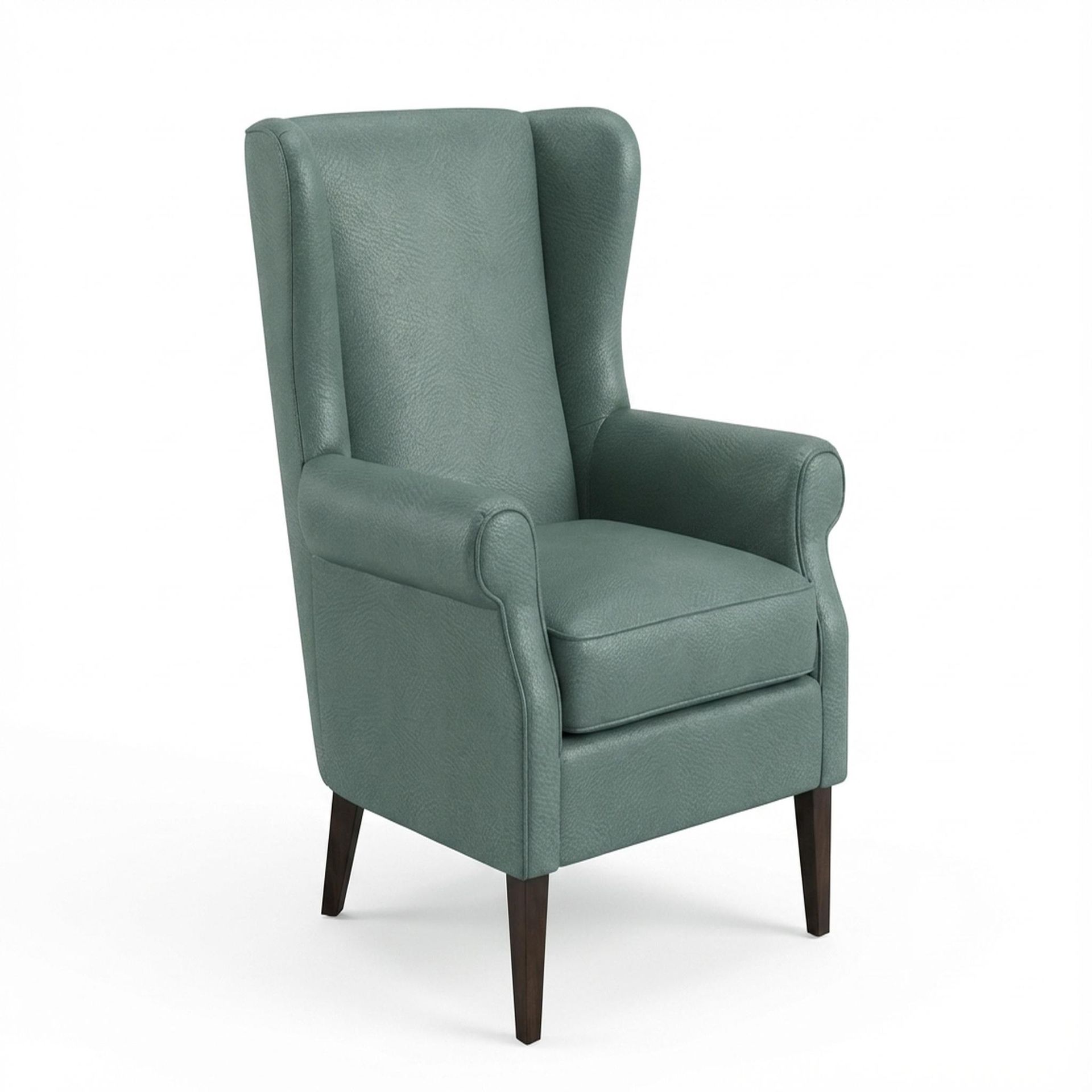 Willow Accent Chair, Coco Walnut Legs Premium Mint Green Upholstery