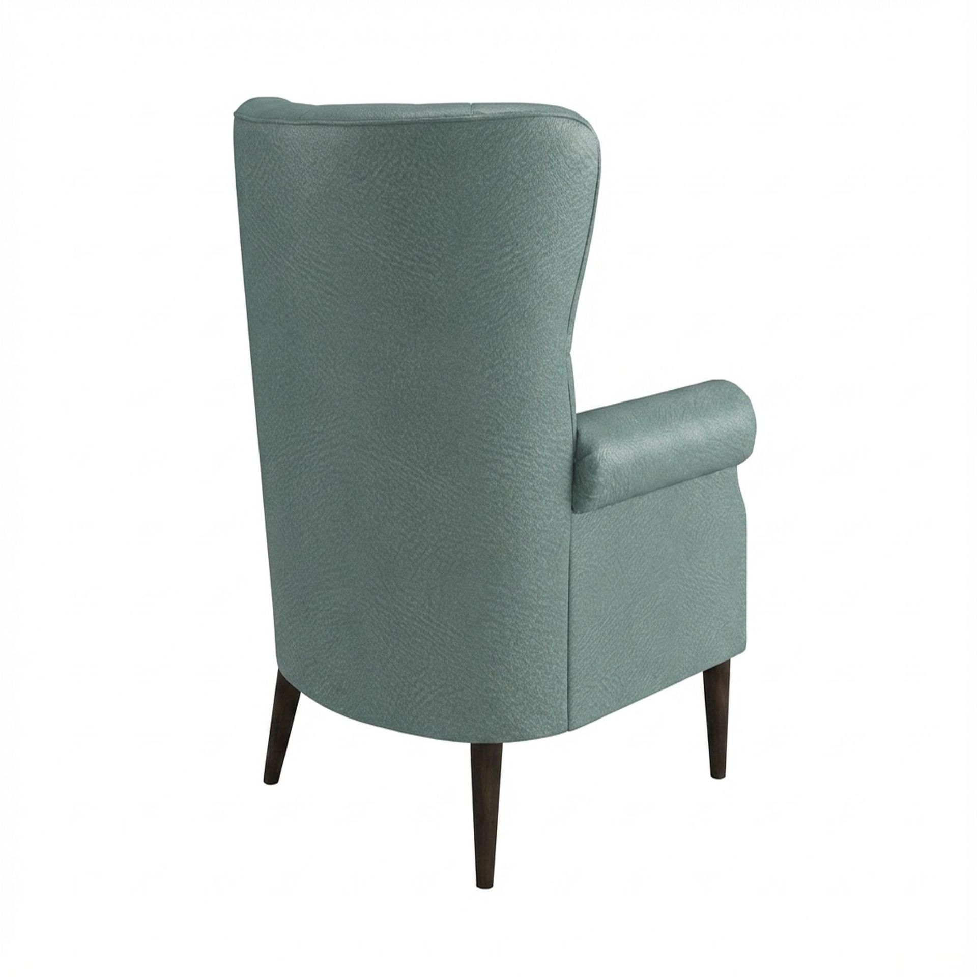 Willow Accent Chair, Coco Walnut Legs Premium Mint Green Upholstery