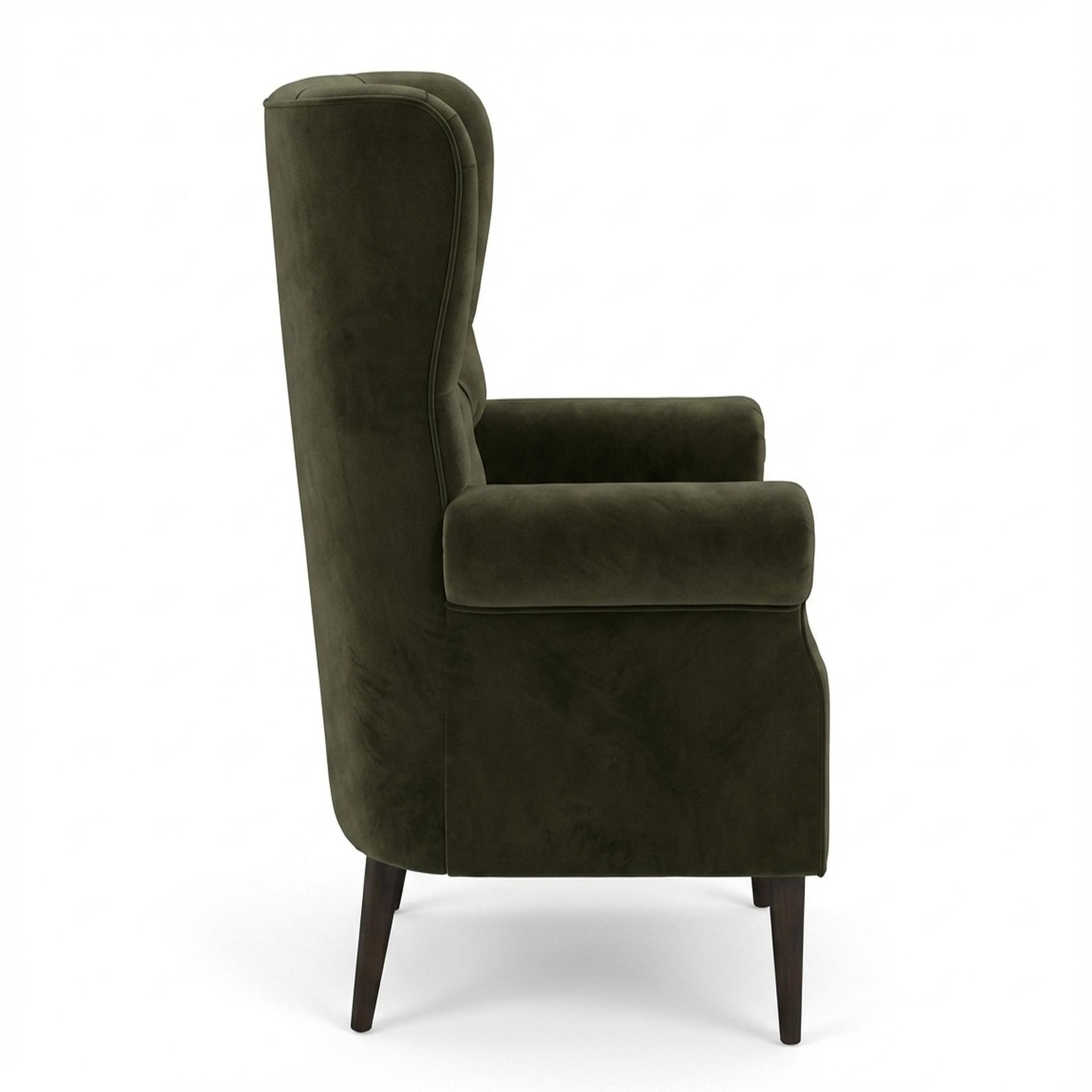 Willow Accent Chair, Coco Walnut Legs Premium Emerald Upholstery