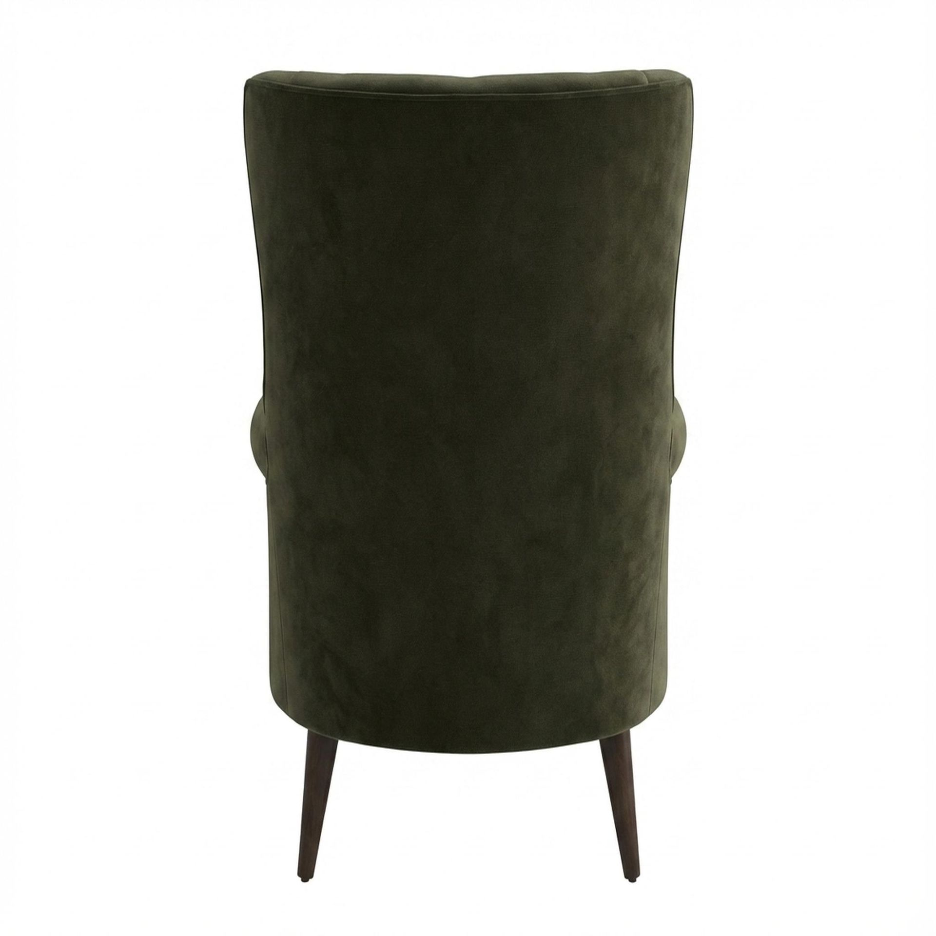 Willow Accent Chair, Coco Walnut Legs Premium Emerald Upholstery