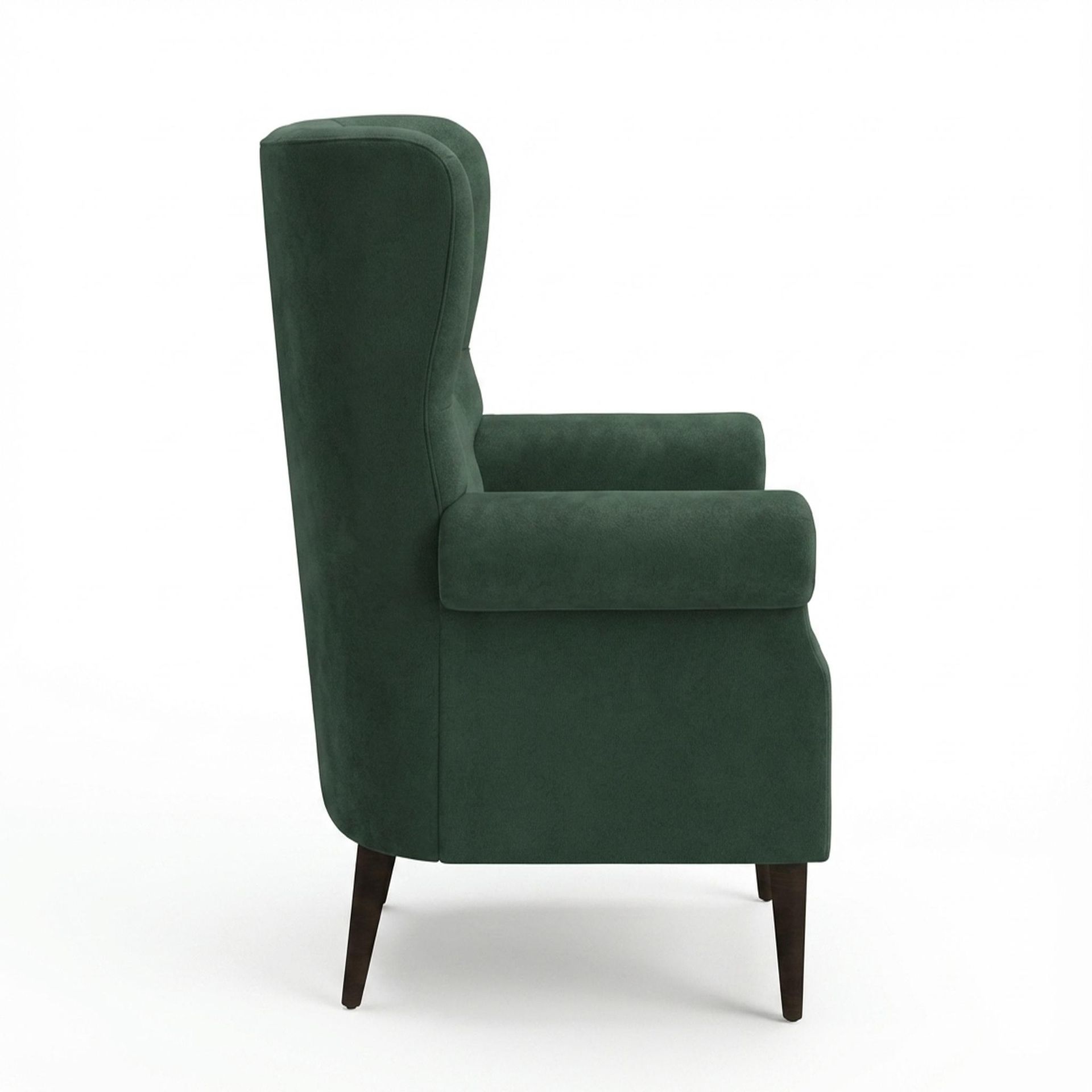 Willow Accent Chair, Coco Walnut Legs Premium Powder green Upholstery