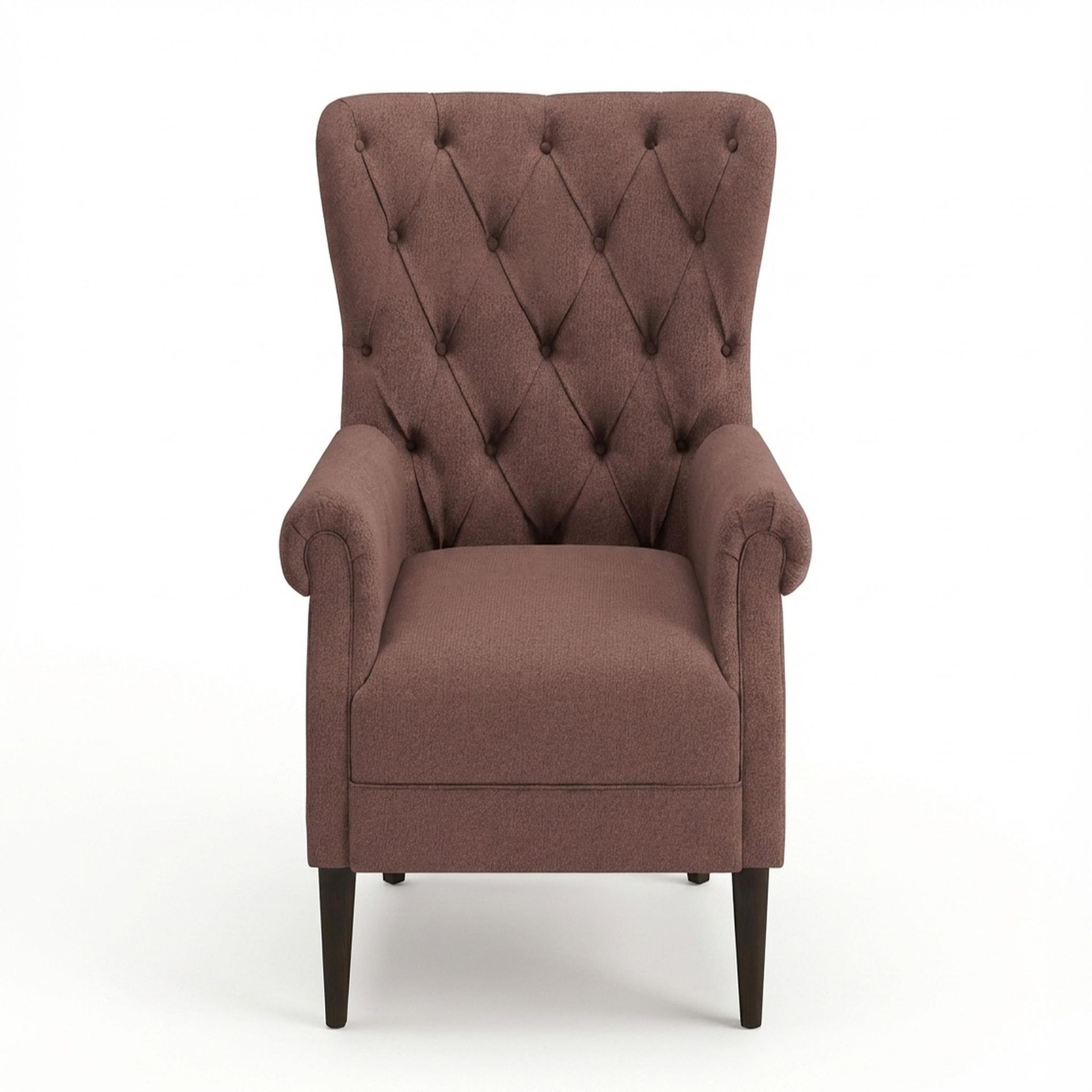 Willow Accent Chair, Coco Walnut Legs Premium Ballet Pink Upholstery
