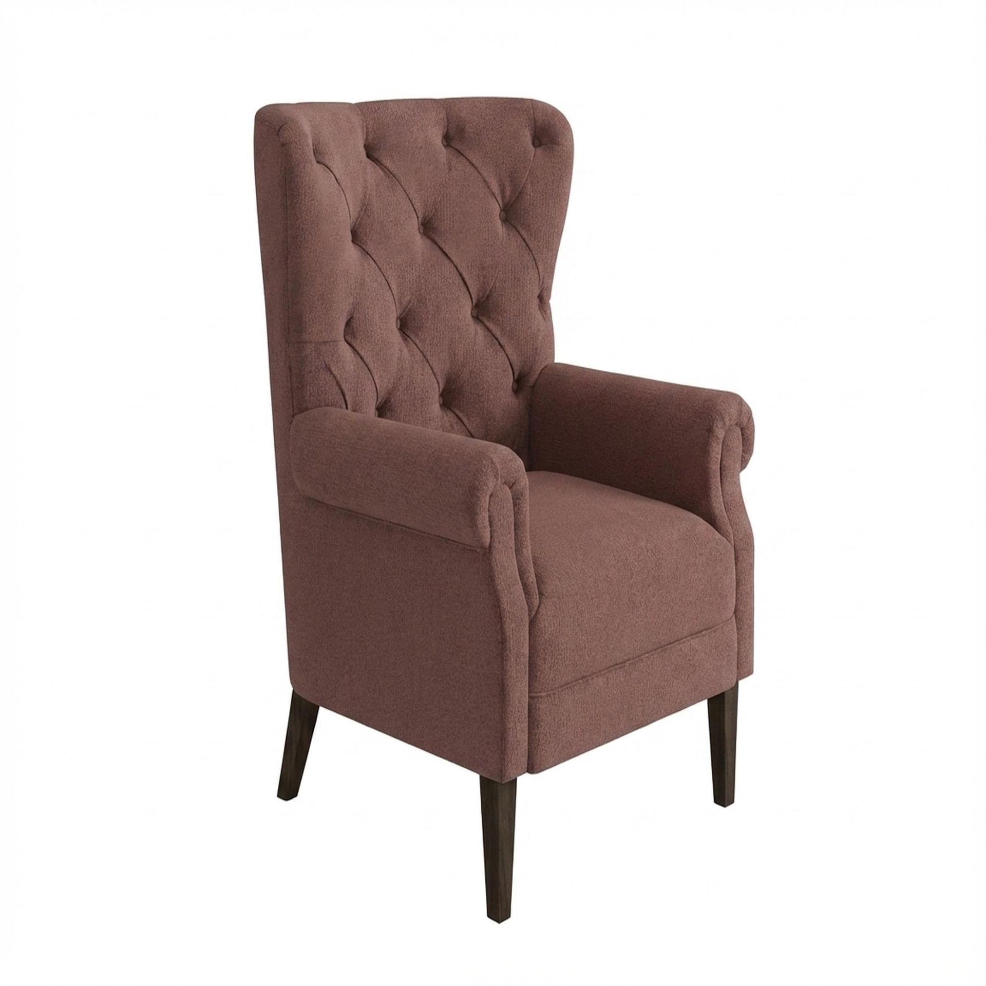 Willow Accent Chair, Coco Walnut Legs Premium Ballet Pink Upholstery
