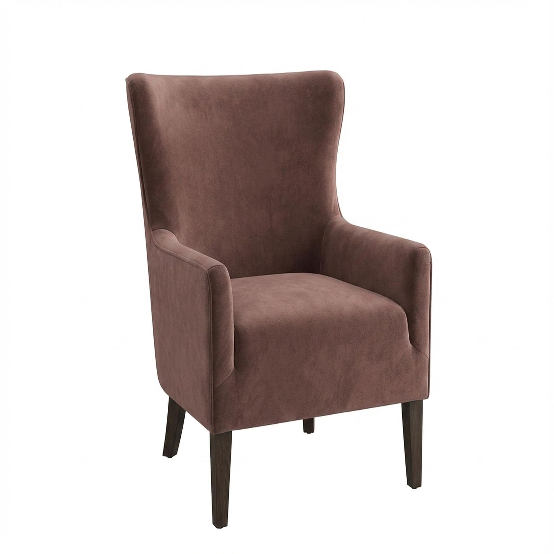 Willow Accent Chair, Coco Walnut Legs Premium Ballet Pink Upholstery