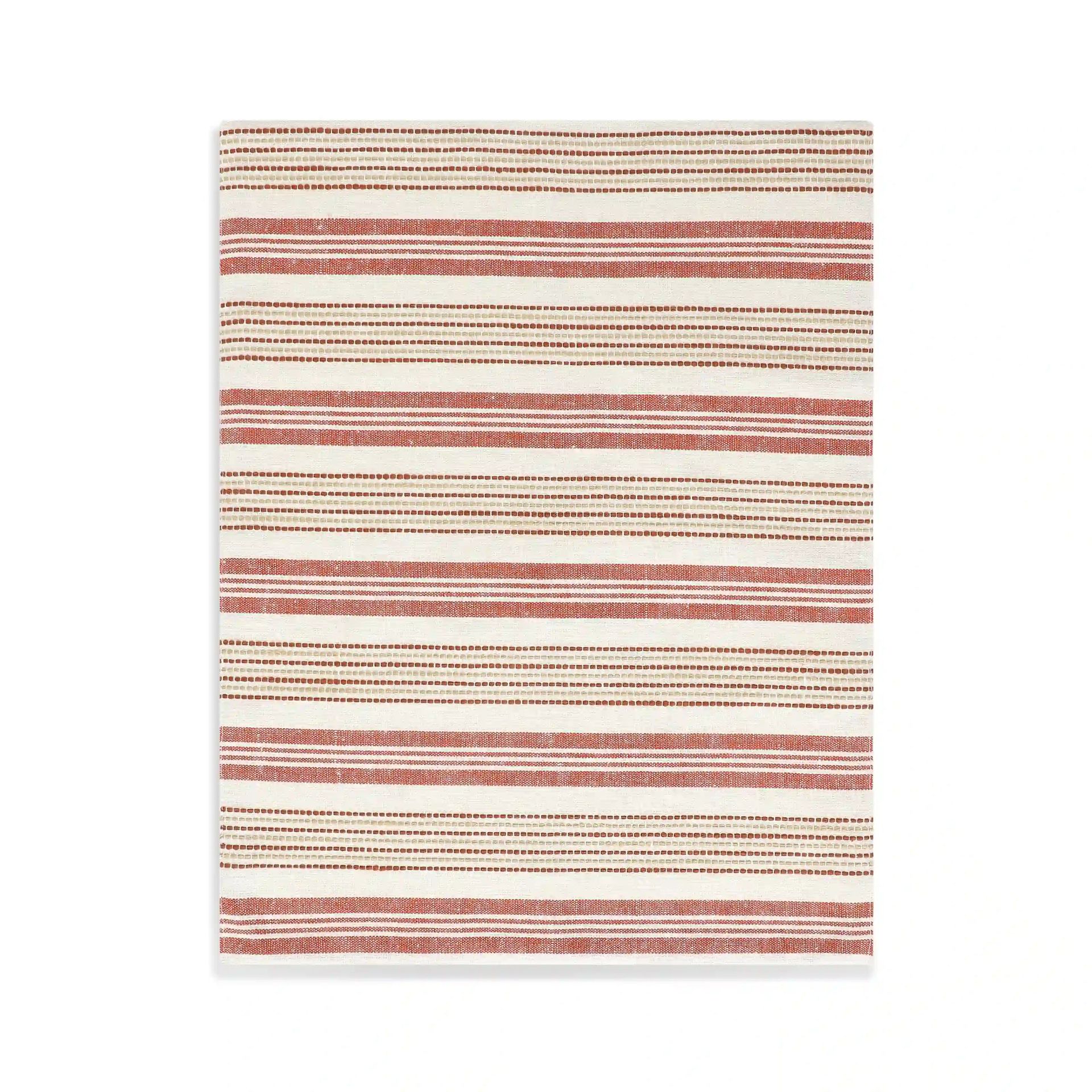 Woven Stripe 331 GSM 58% Cotton Red Set of 4 Table Mat | Kaleida