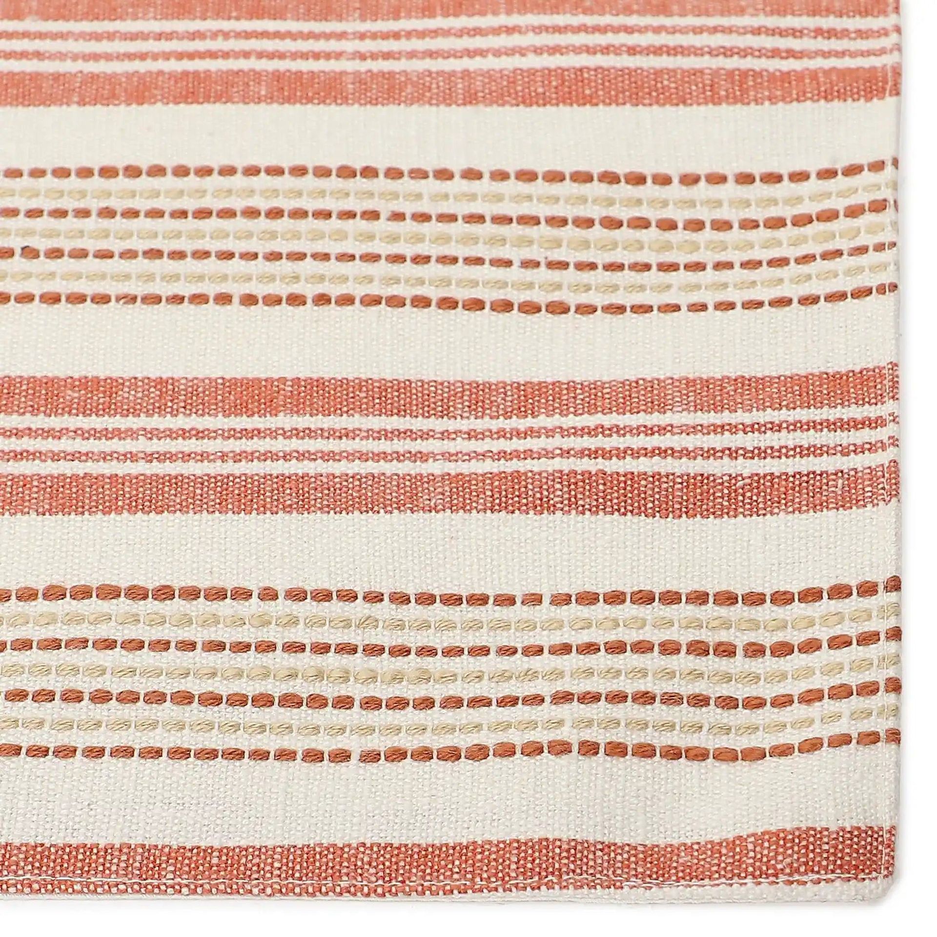 Woven Stripe 331 GSM 58% Cotton Red Table Runner | Kaleida