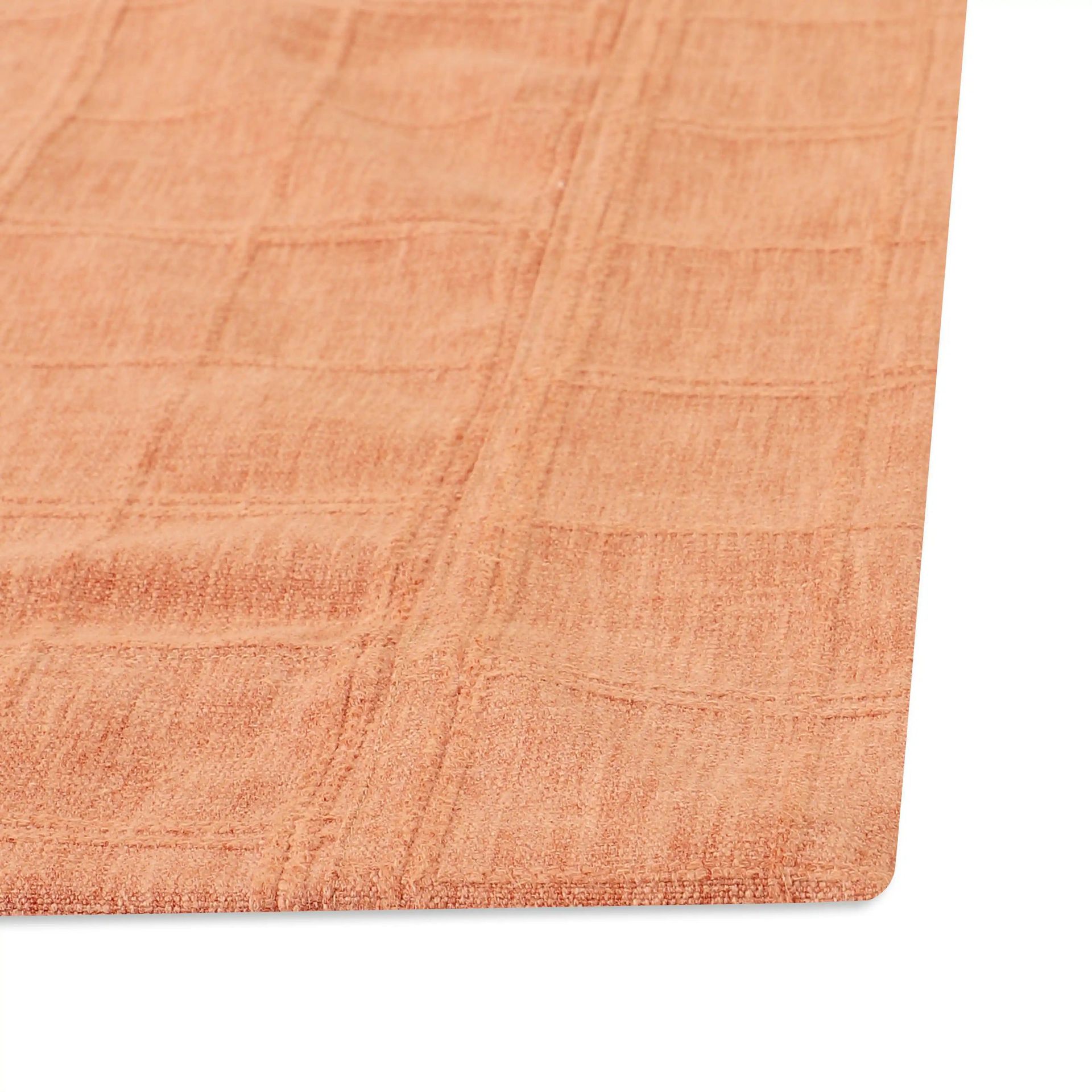 Solid Dyed 355 GSM 50% Cotton Red 6 Seater Table Cloth | Kaleida