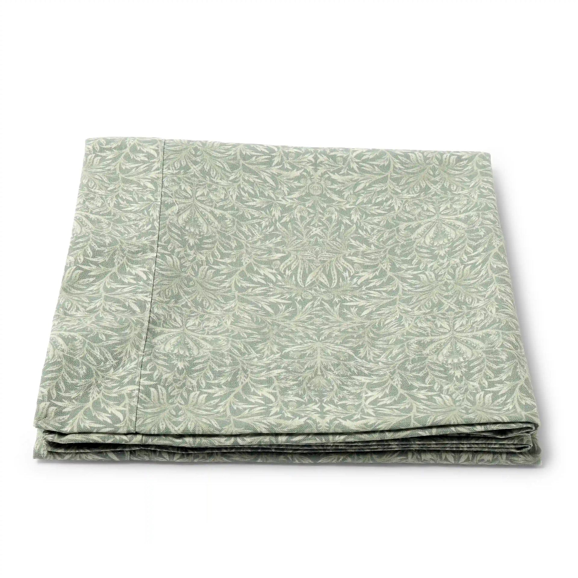 Floral 321 GSM 85% Polyester Green 4 Seater Table Cloth | Kaleida