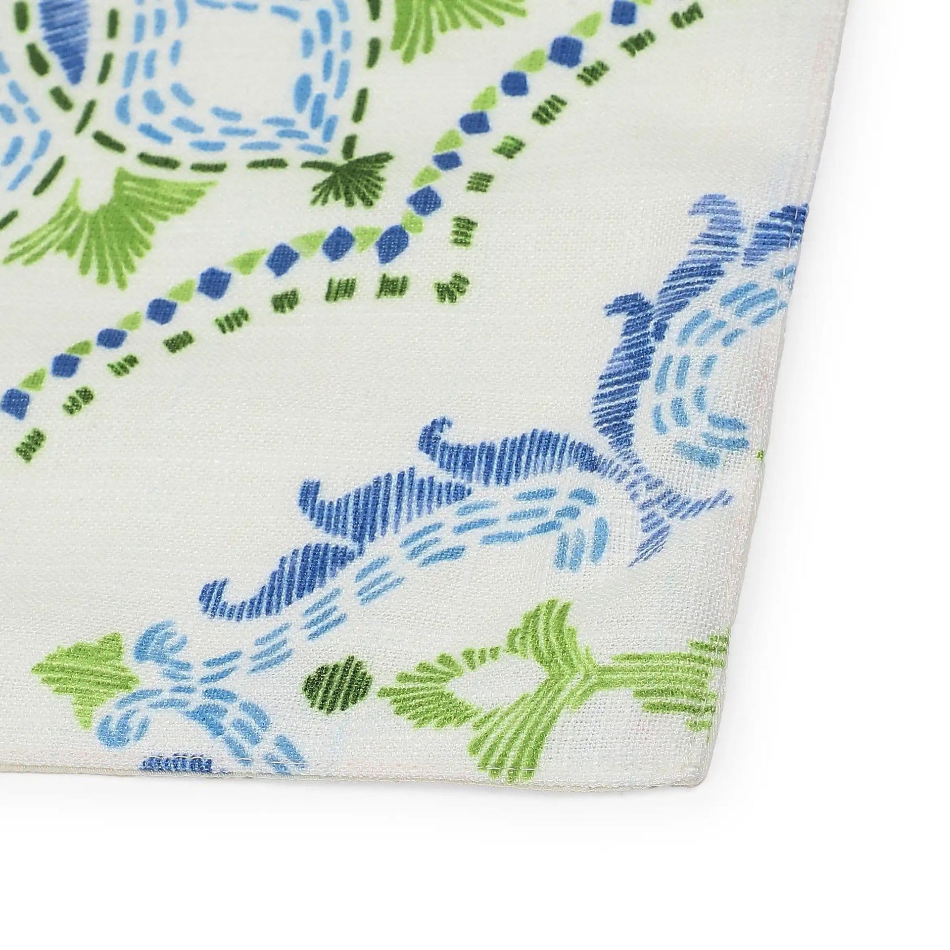 Ethnic 319 GSM 100% Polyester Blue Set of 4 Table Mat | Nonna's Home