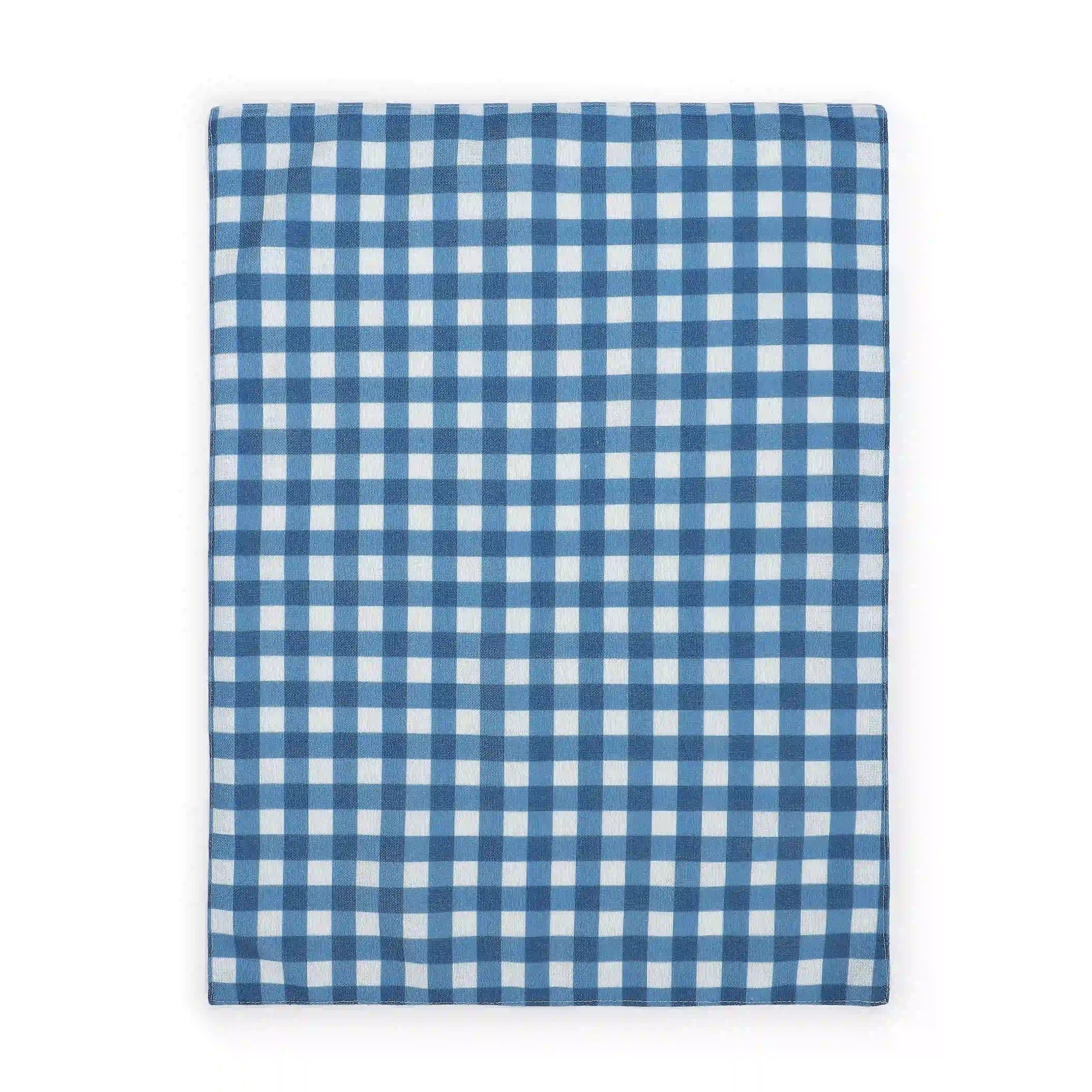 Big Gingham 319 GSM 100% Polyester Blue Set of 4 Table Mat | Nonna's Home