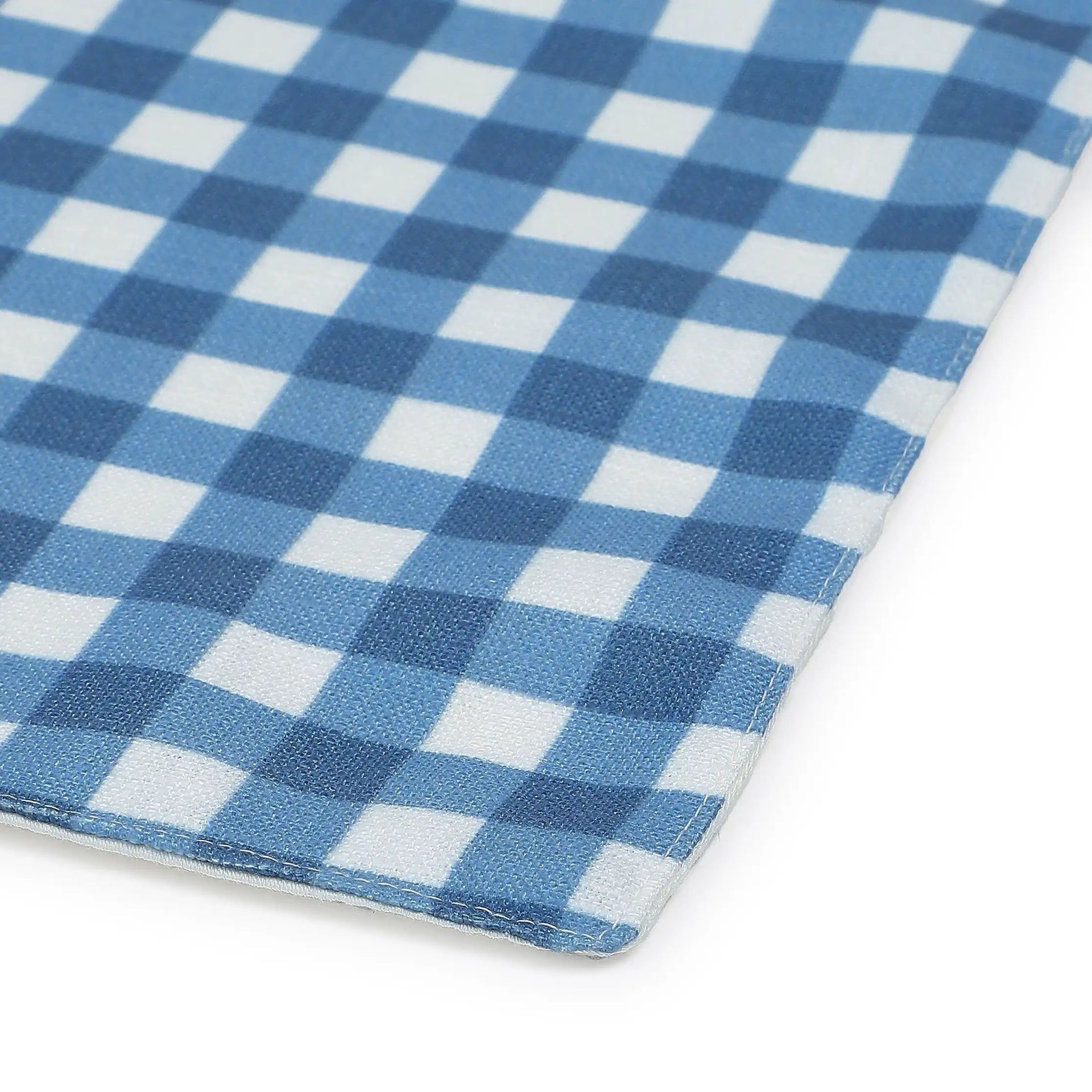 Big Gingham 319 GSM 100% Polyester Blue Set of 4 Table Mat | Nonna's Home