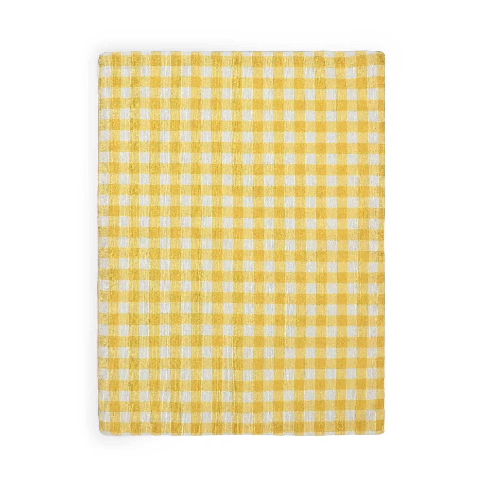 Big Gingham 319 GSM 100% Polyester Yellow Set of 4 Table Mat | Nonna's Home