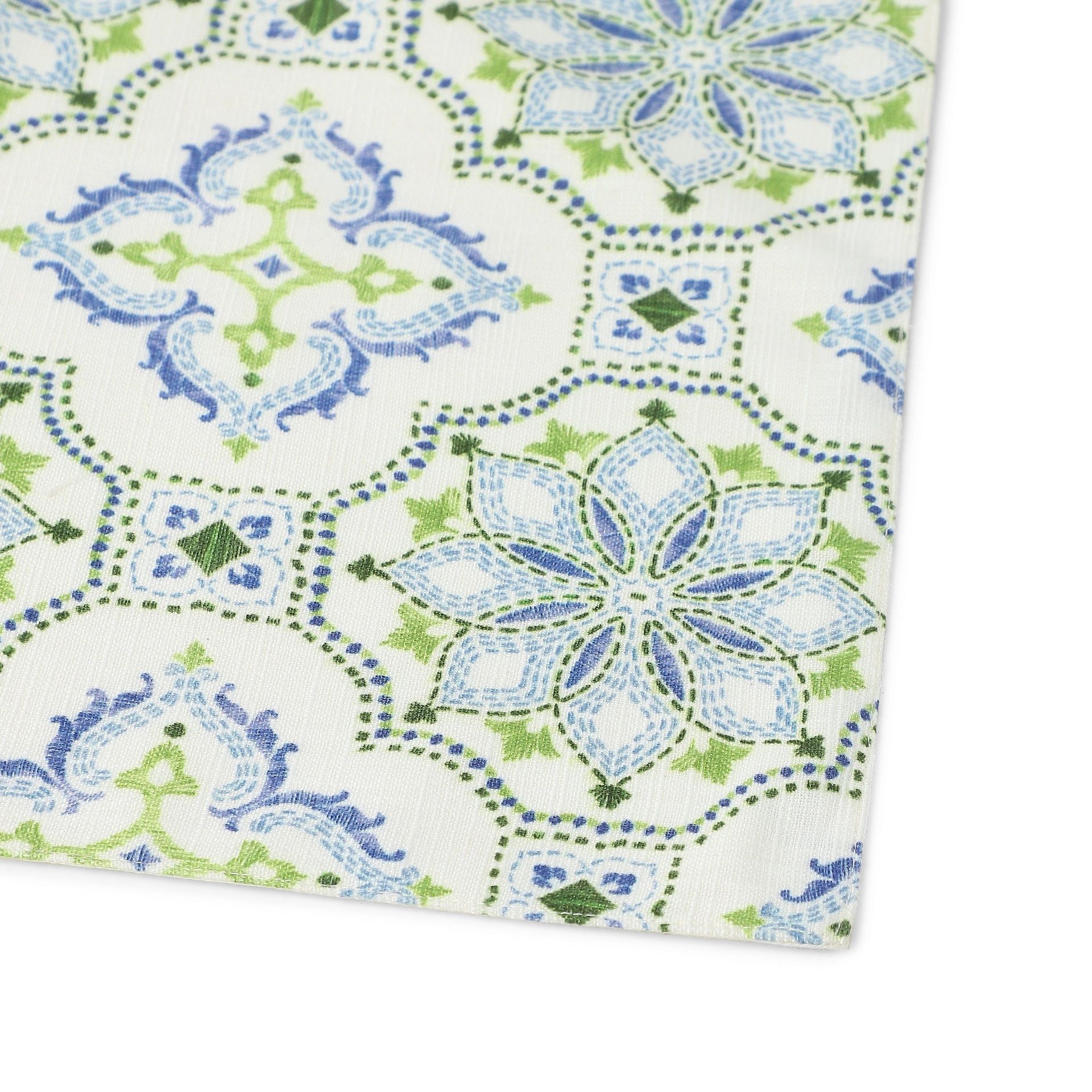 Ethnic 319 GSM 100% Polyester Blue Set of 6 Table Mat | Nonna's Home