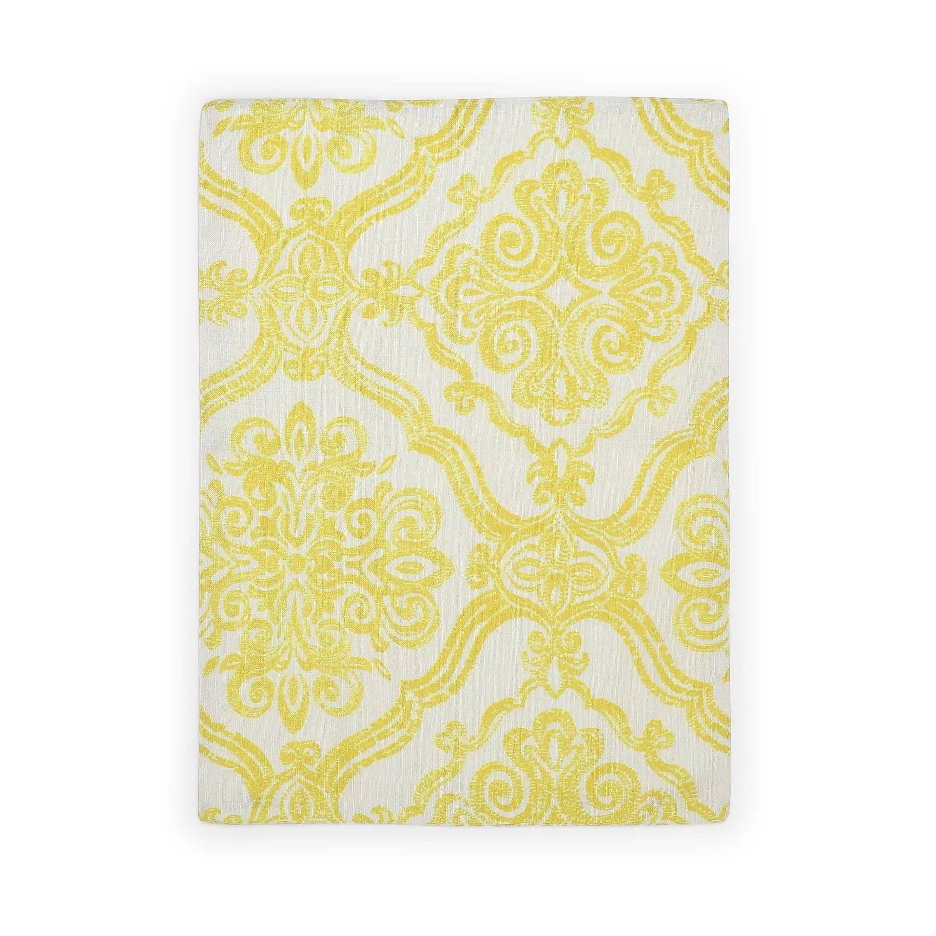Ethnic 319 GSM 100% Polyester Yellow Set of 6 Table Mat | Nonna's Home