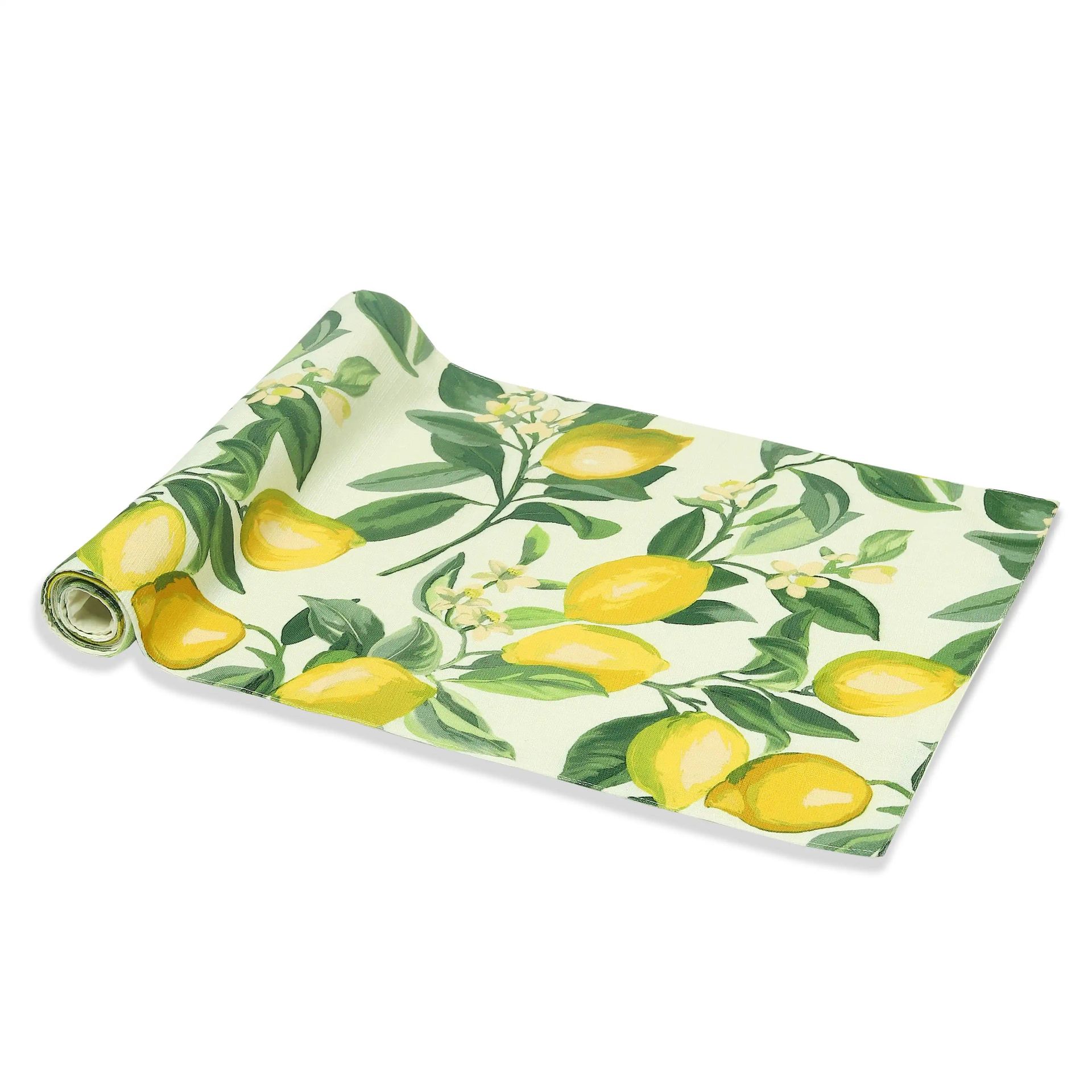 Tropical 319 GSM 100% Polyester Yellow Table Runner | Nonna's Home
