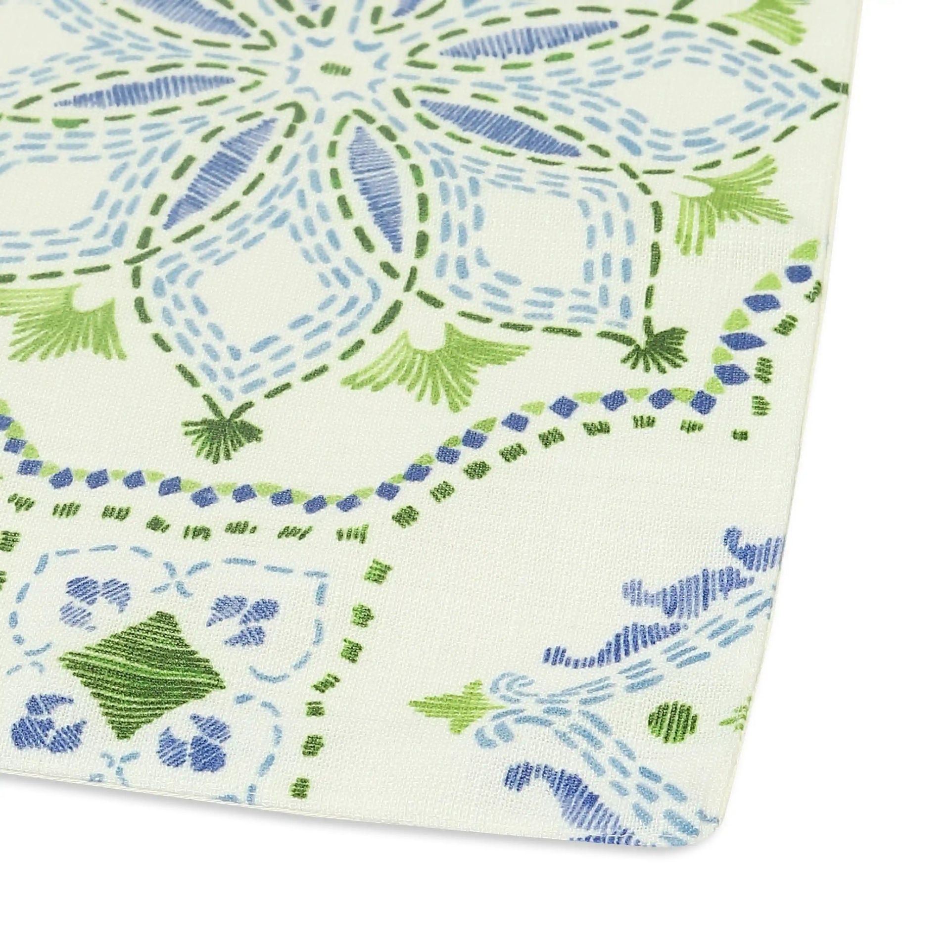 Ethnic 319 GSM 100% Polyester Blue Table Runner | Nonna's Home