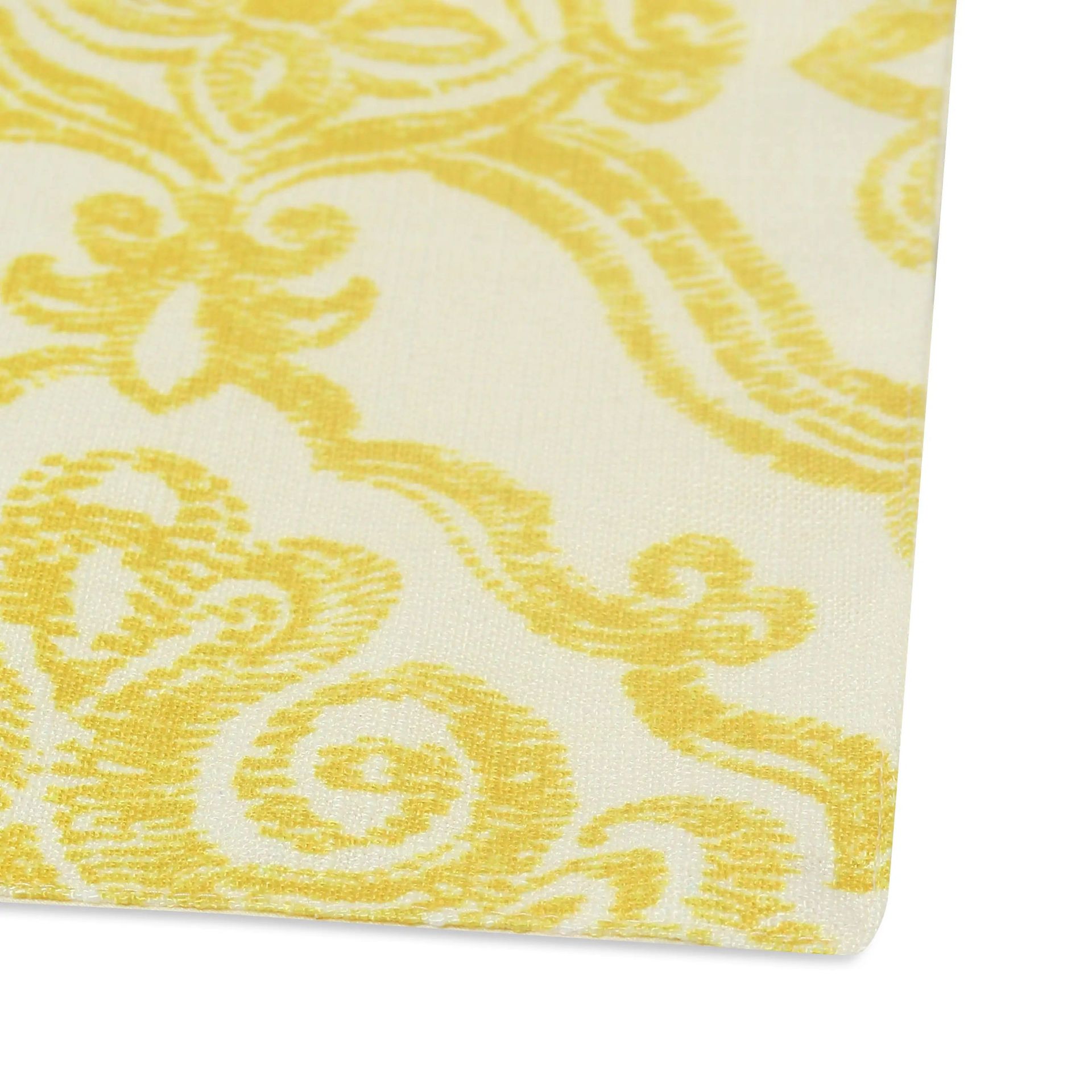 Ethnic 319 GSM 100% Polyester Yellow Table Runner | Nonna's Home