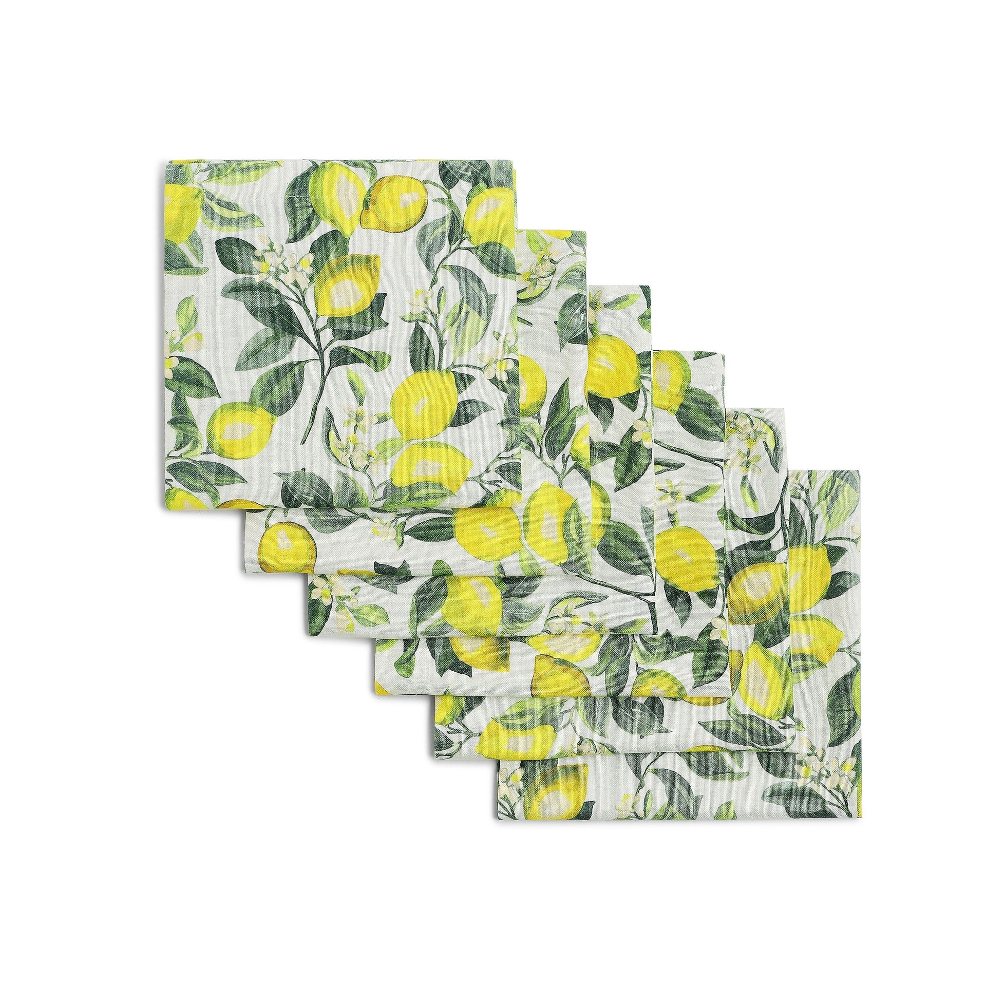 Tropical 280 GSM 100% Cotton Yellow Set of 6 Table Napkin | Nonna's Home