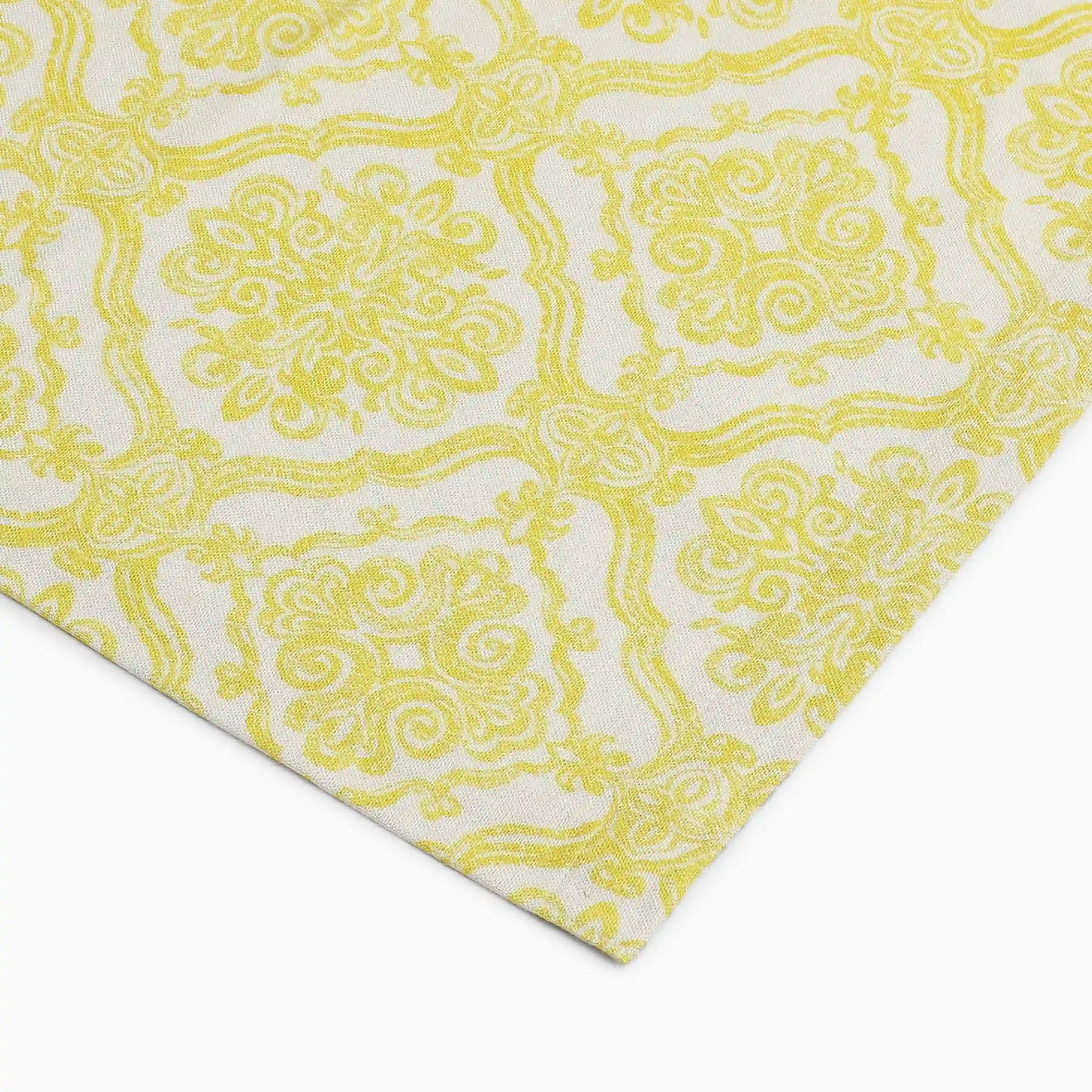 Ethnic 280 GSM 100% Cotton Yellow Set of 6 Table Napkin | Nonna's Home