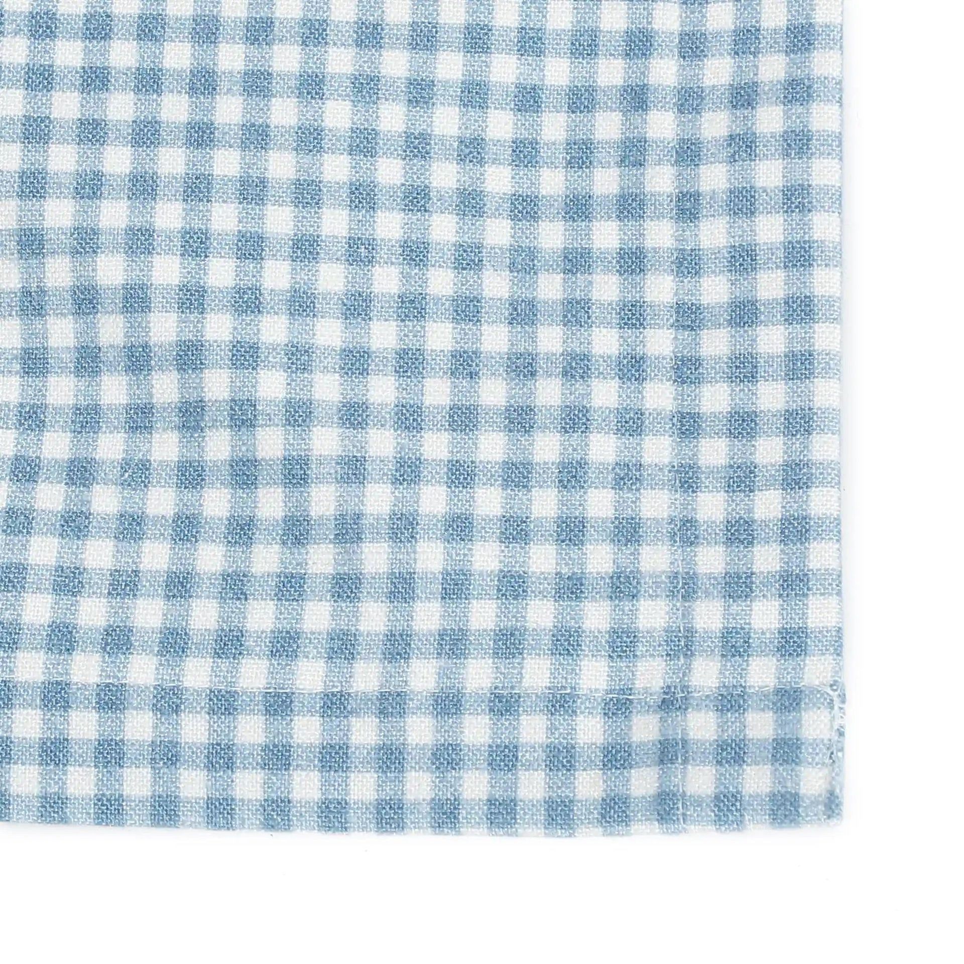 Small Gingham 280 GSM 100% Cotton Blue Set of 6 Table Napkin | Nonna's Home