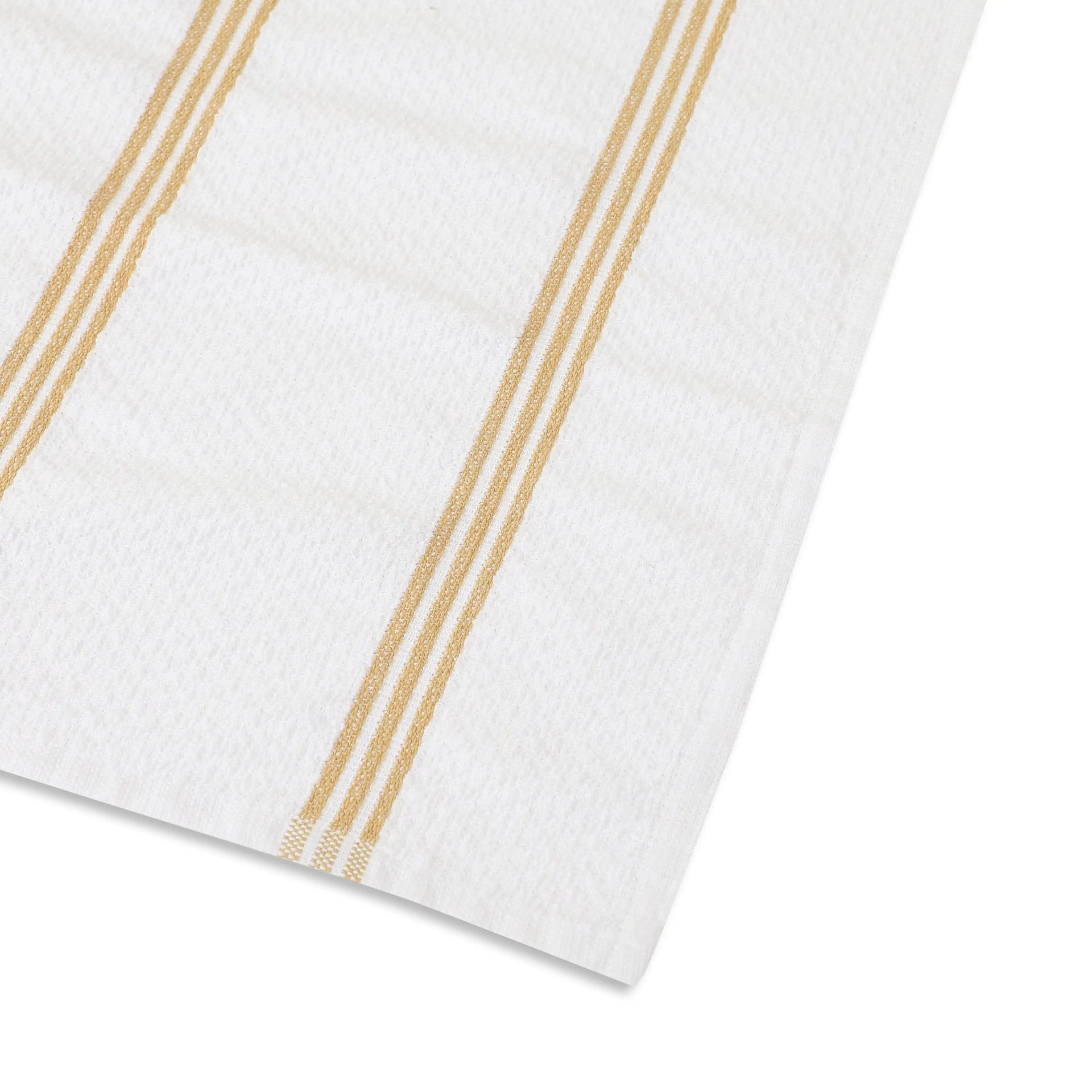 Solid Dyed Cotton Polyester blend Camel 16 Piece Kitchen Linen Set | Kaleida