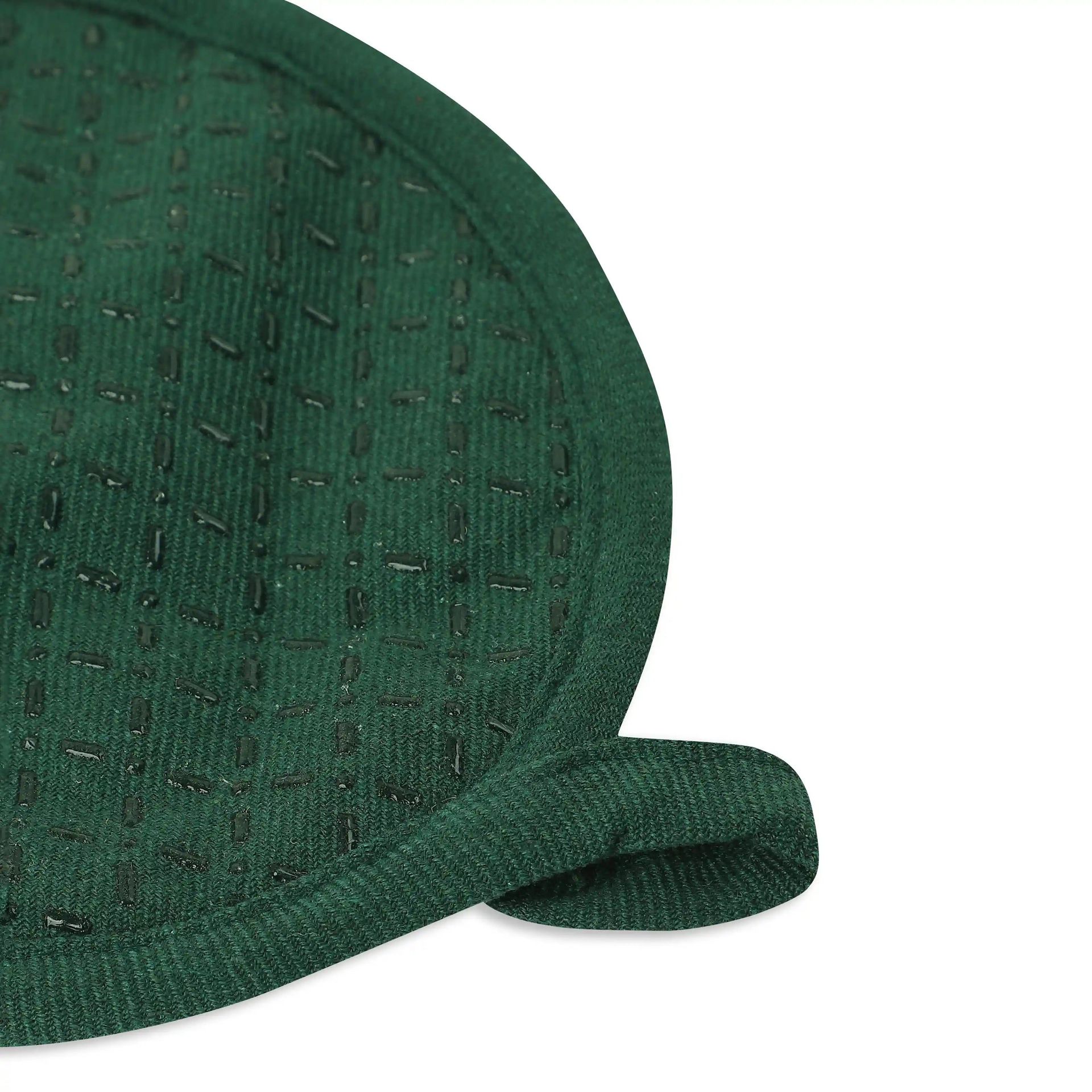 Solid Dyed Cotton Polyester blend Forest Green 16 Piece Kitchen Linen Set | Kaleida