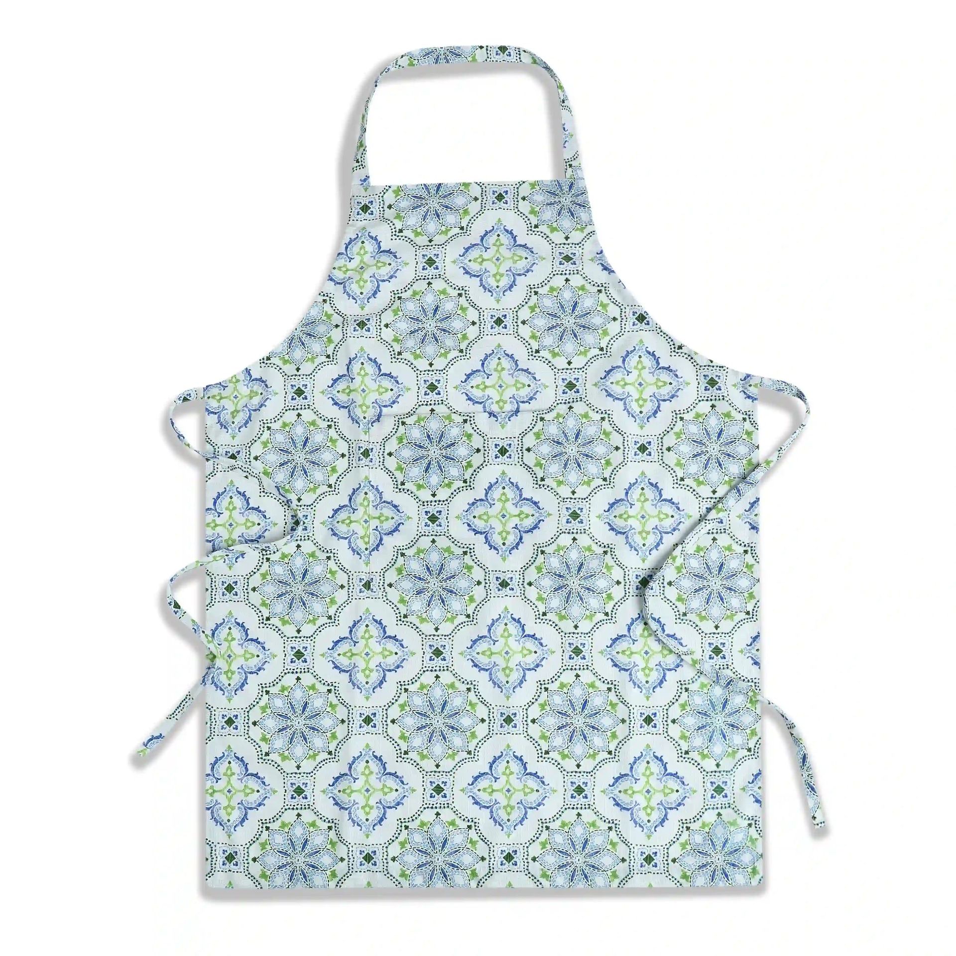 Ethnic 100% Polyester Blue Apron | Nonna's Home