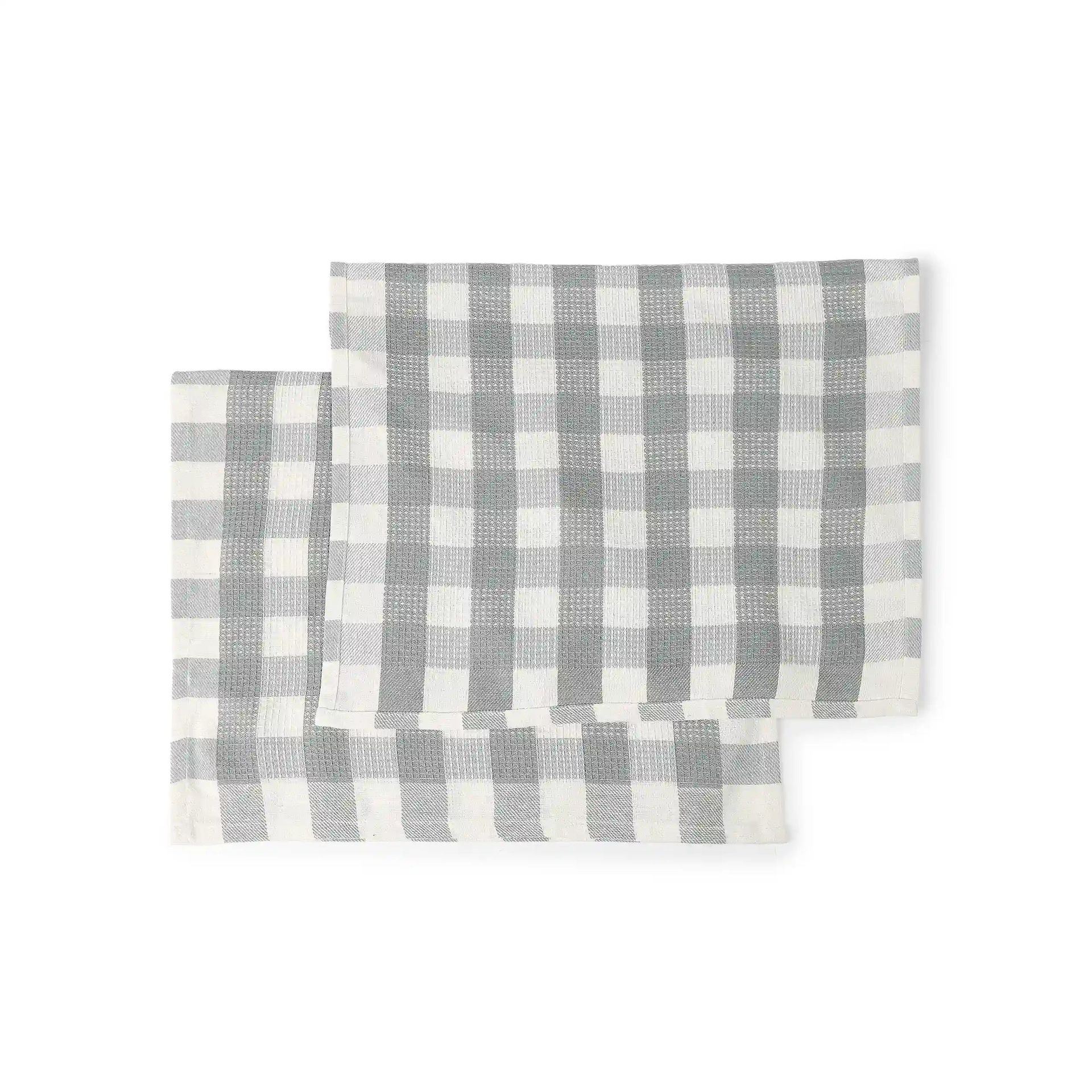 Solid Dyed Cotton Polyester blend Grey 20 Piece Kitchen Linen Set | Nonna's Home