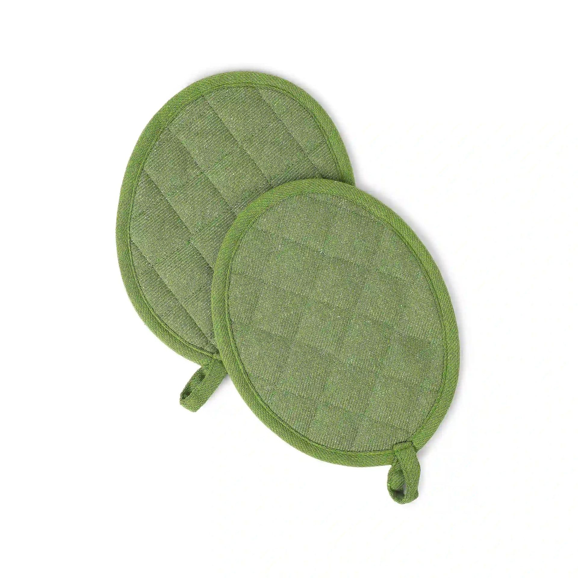 Solid Dyed Cotton Polyester blend Olive Green 20 Piece Kitchen Linen Set | Nonna's Home