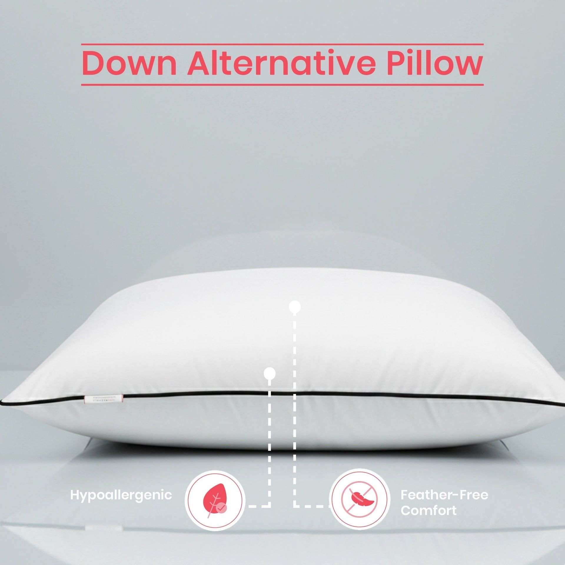 Solid Cord White Down Alternative Pillow | Dandelion Fluff