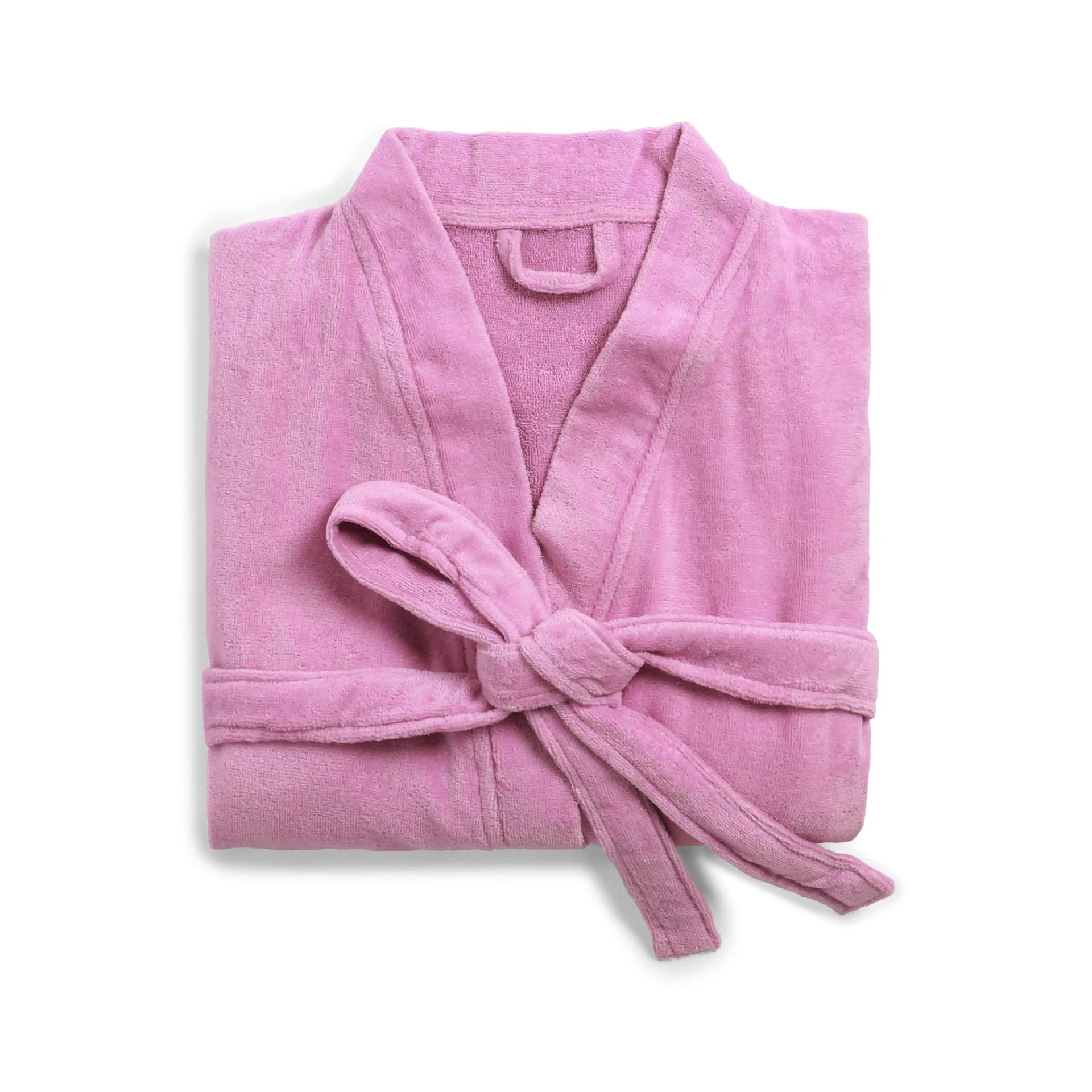 Solid Dyed 360 GSM 100% Cotton Lavender Medium Bath Robe | Paleto