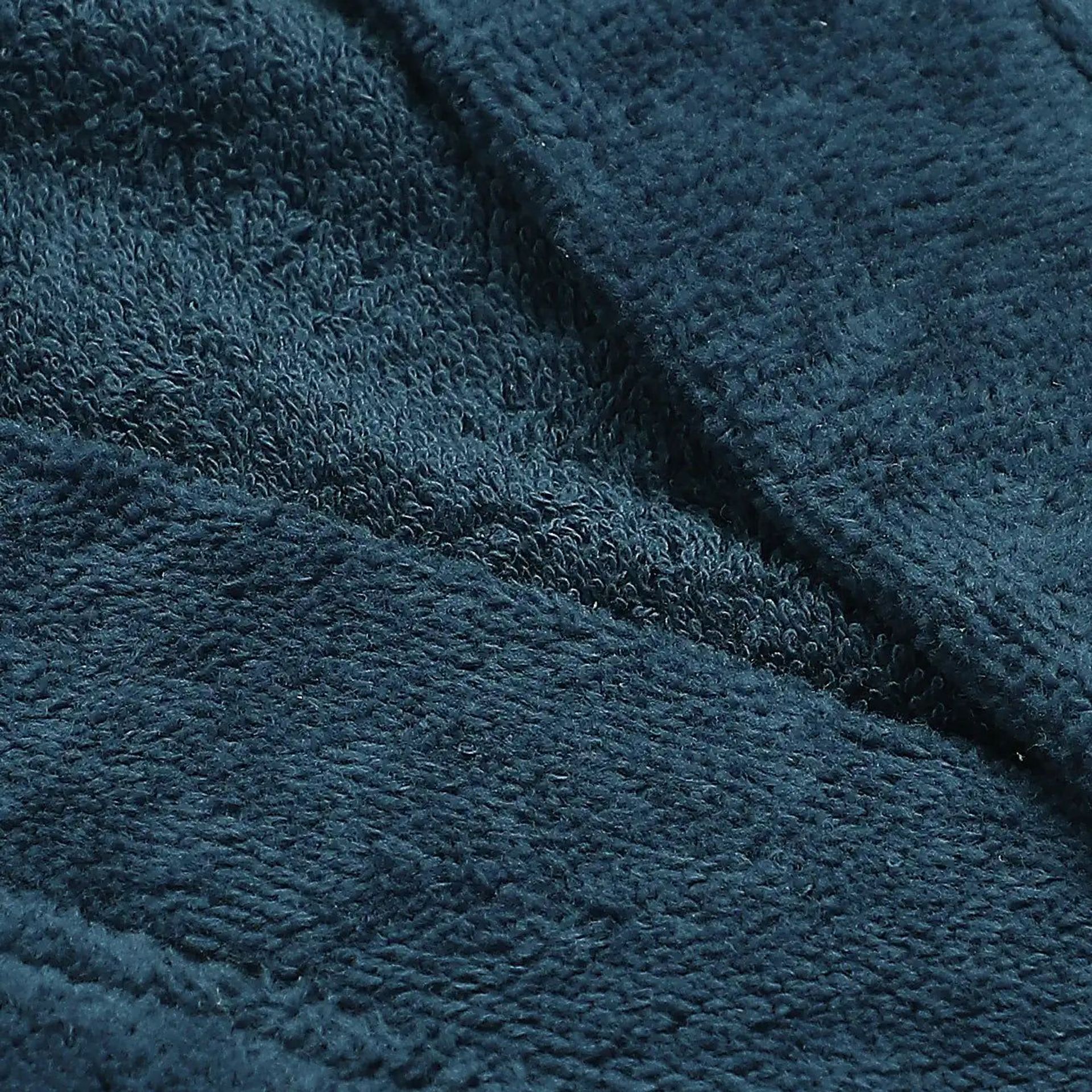 Solid Dyed 360 GSM 100% Cotton Navy Blue Medium Bath Robe | Paleto