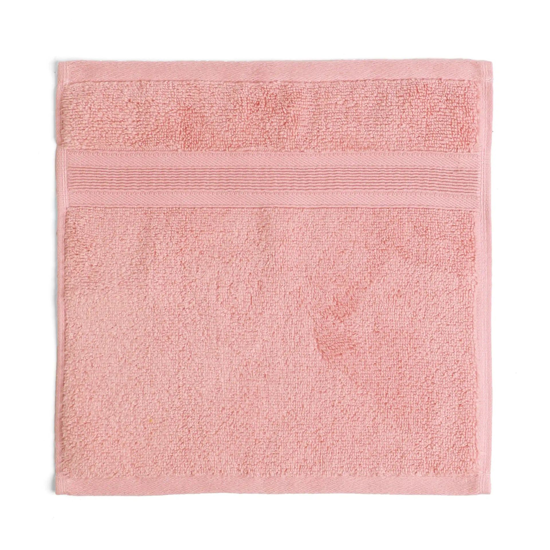Solid Dyed 550 GSM 100% Cotton Salmon Dust Face Towel | Pelushe