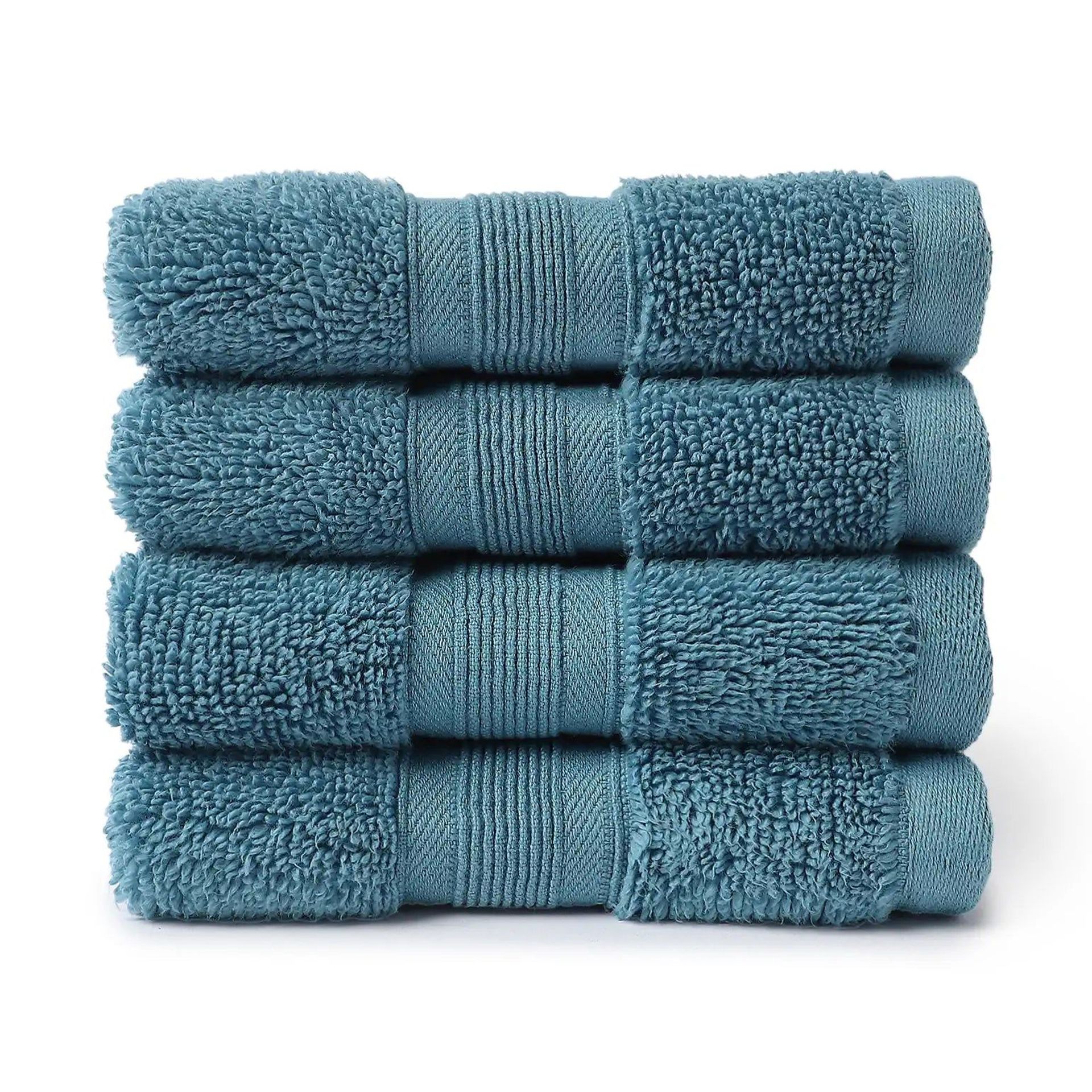 Solid Dyed 550 GSM 100% Cotton Moonlight Blue Face Towel | Pelushe