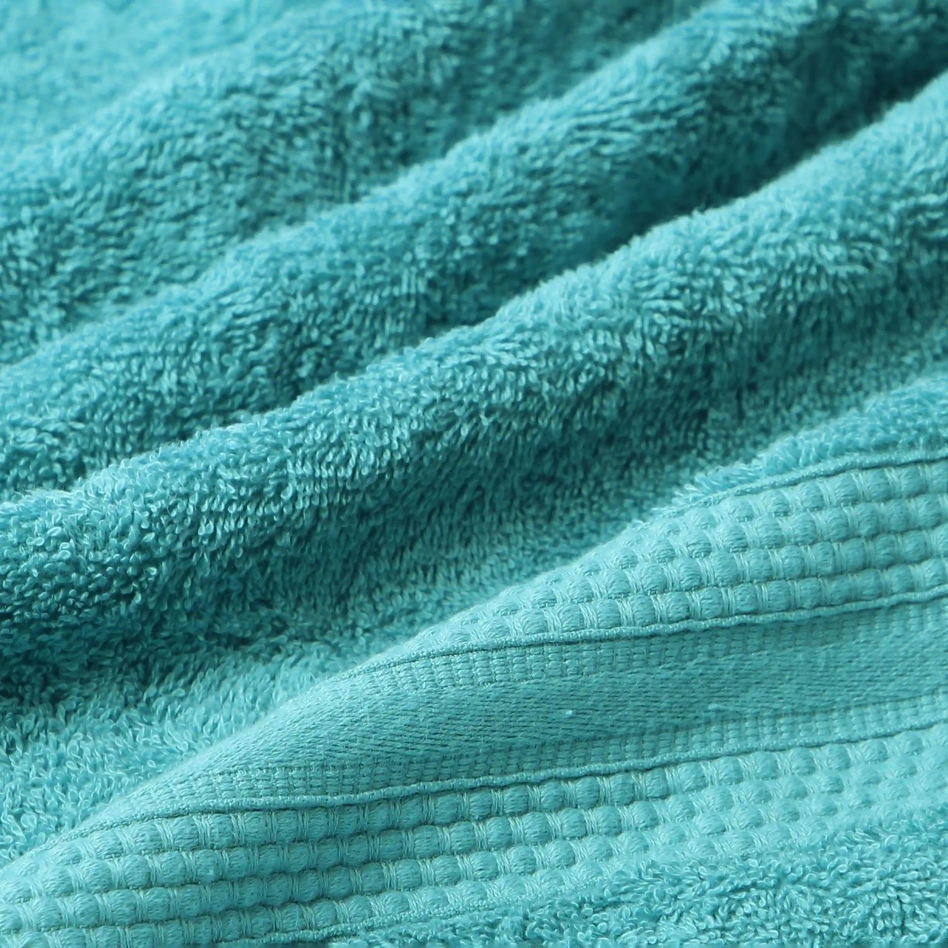 Solid Dyed 475 GSM 100% Cotton Teal 12 Piece Towel Set | Paleto