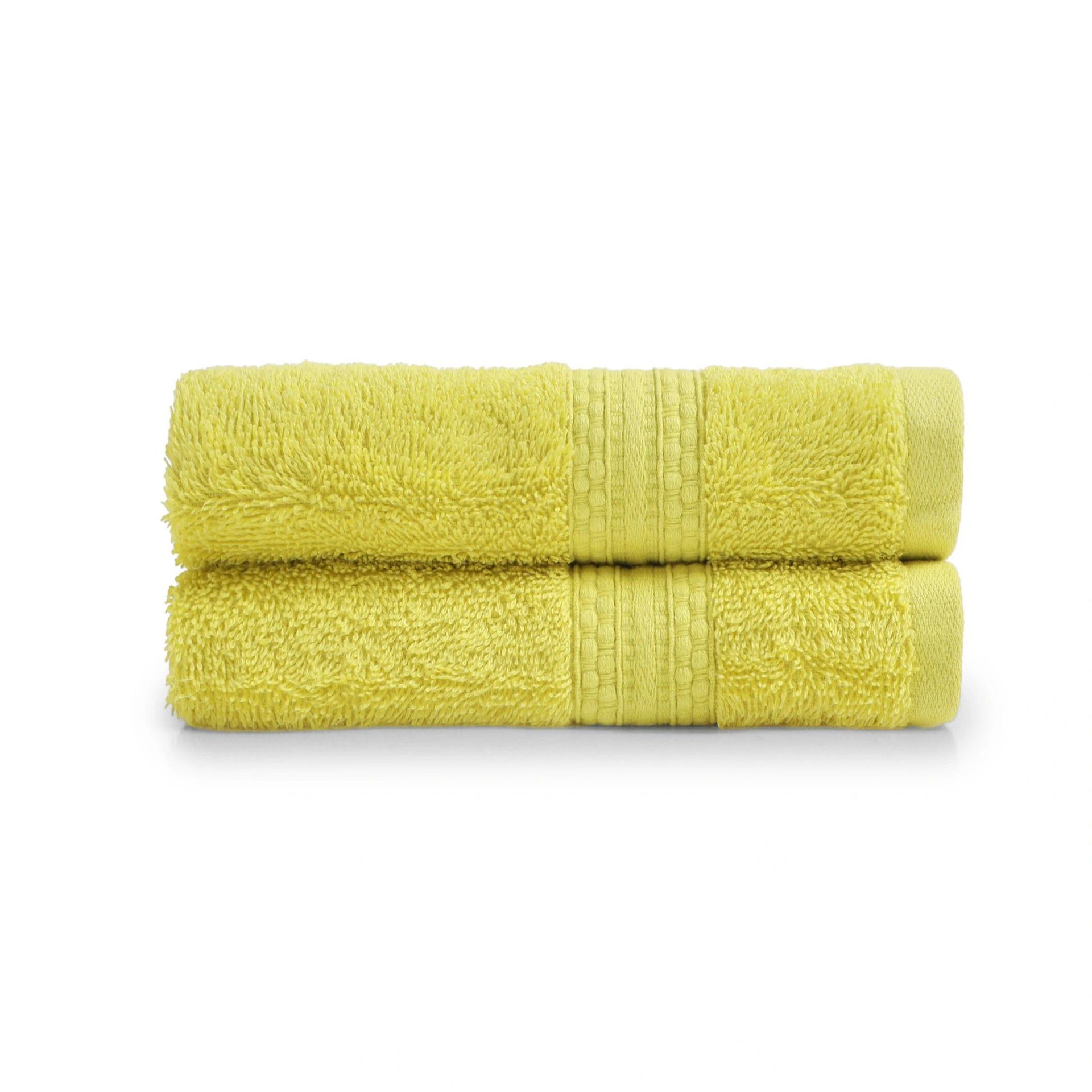 Solid Dyed 475 GSM 100% Cotton Apple Green Hand Towel | Paleto