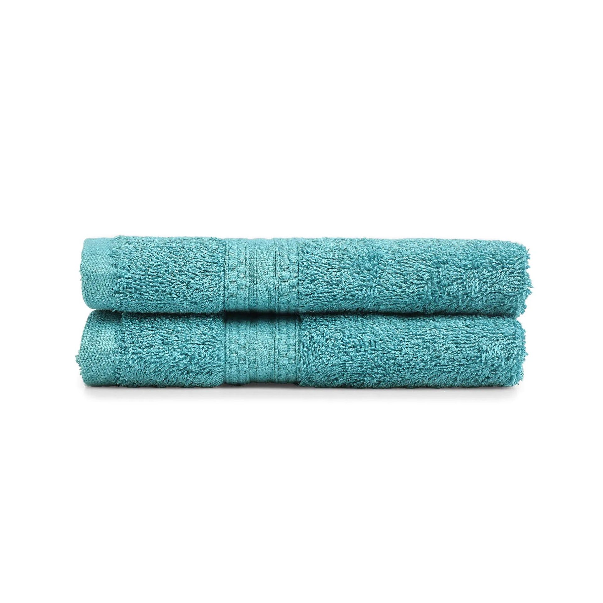 Solid Dyed 475 GSM 100% Cotton Teal Hand Towel | Paleto